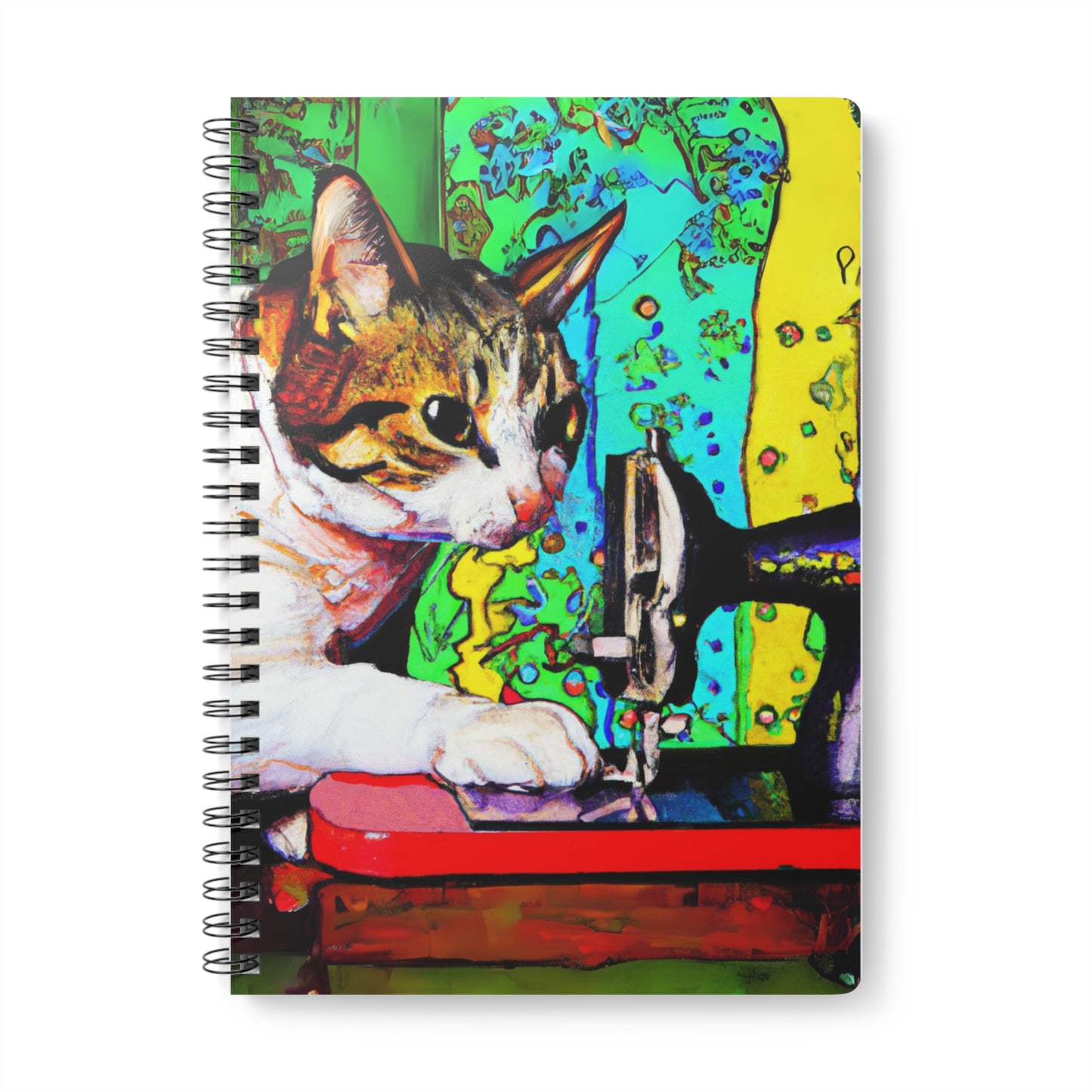 Colorful Sewing Cat Notebook