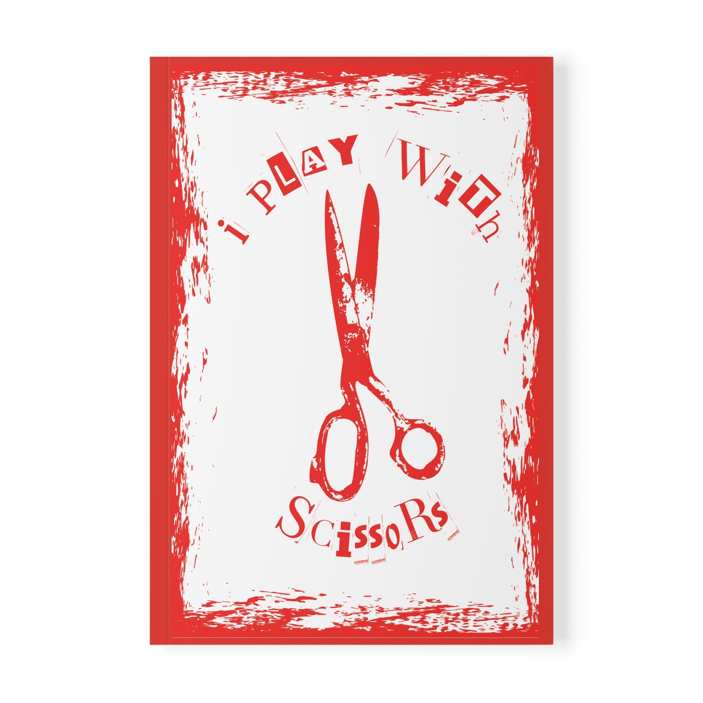 I Play with Scissors Softcover Notebook Red