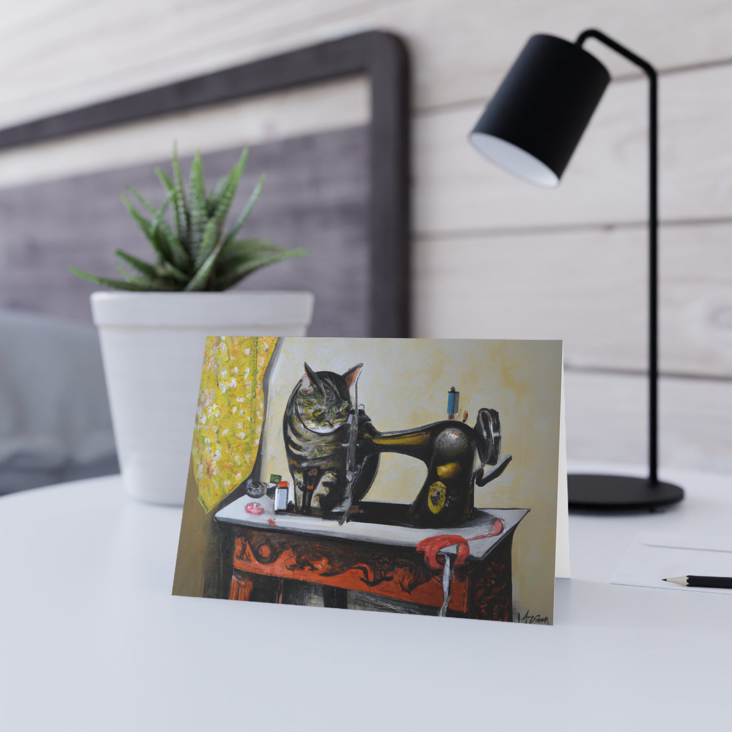 Sewing Cat 1 Blank Card