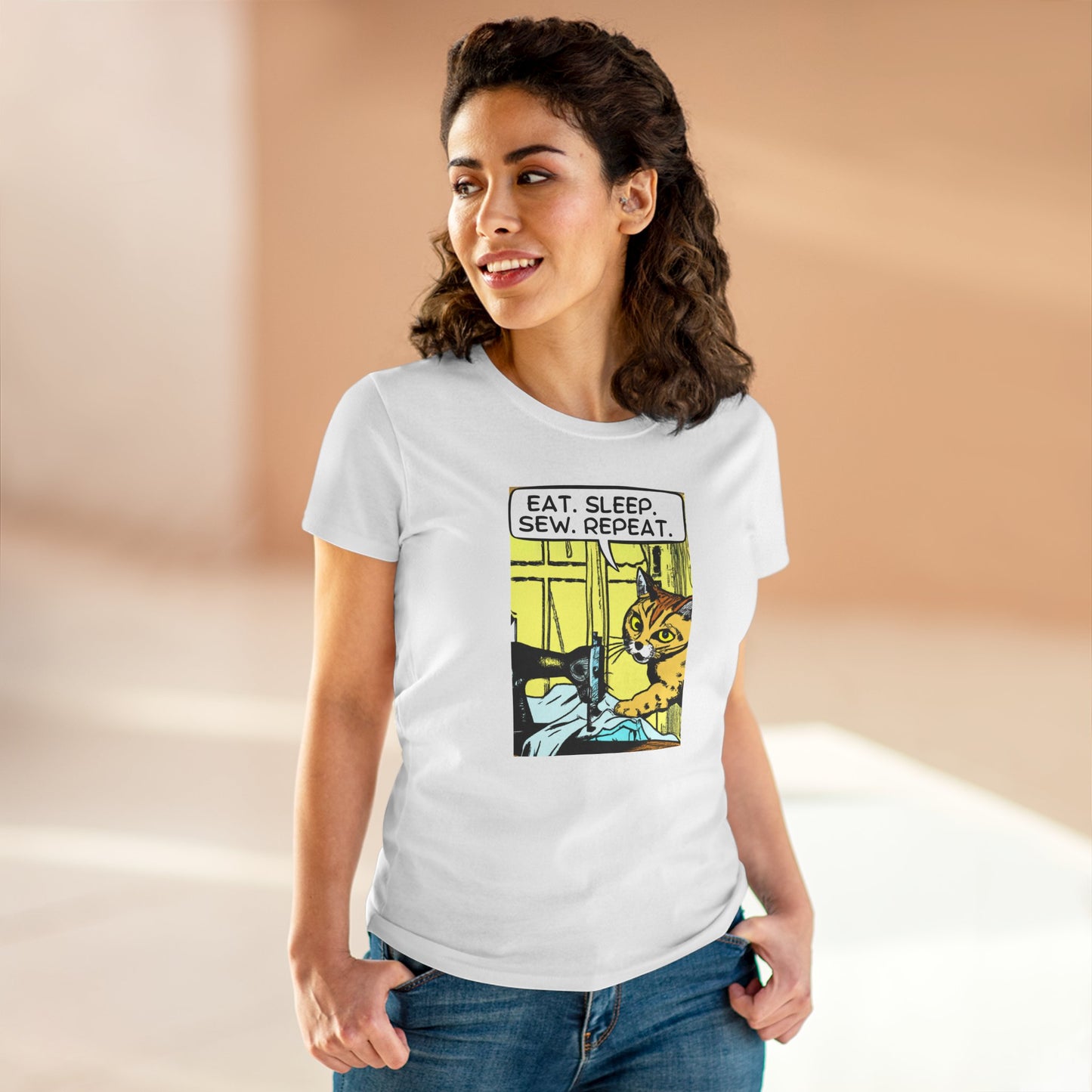 Sewing Enthusiast Cotton Tee - Eat Sleep Sew Repeat