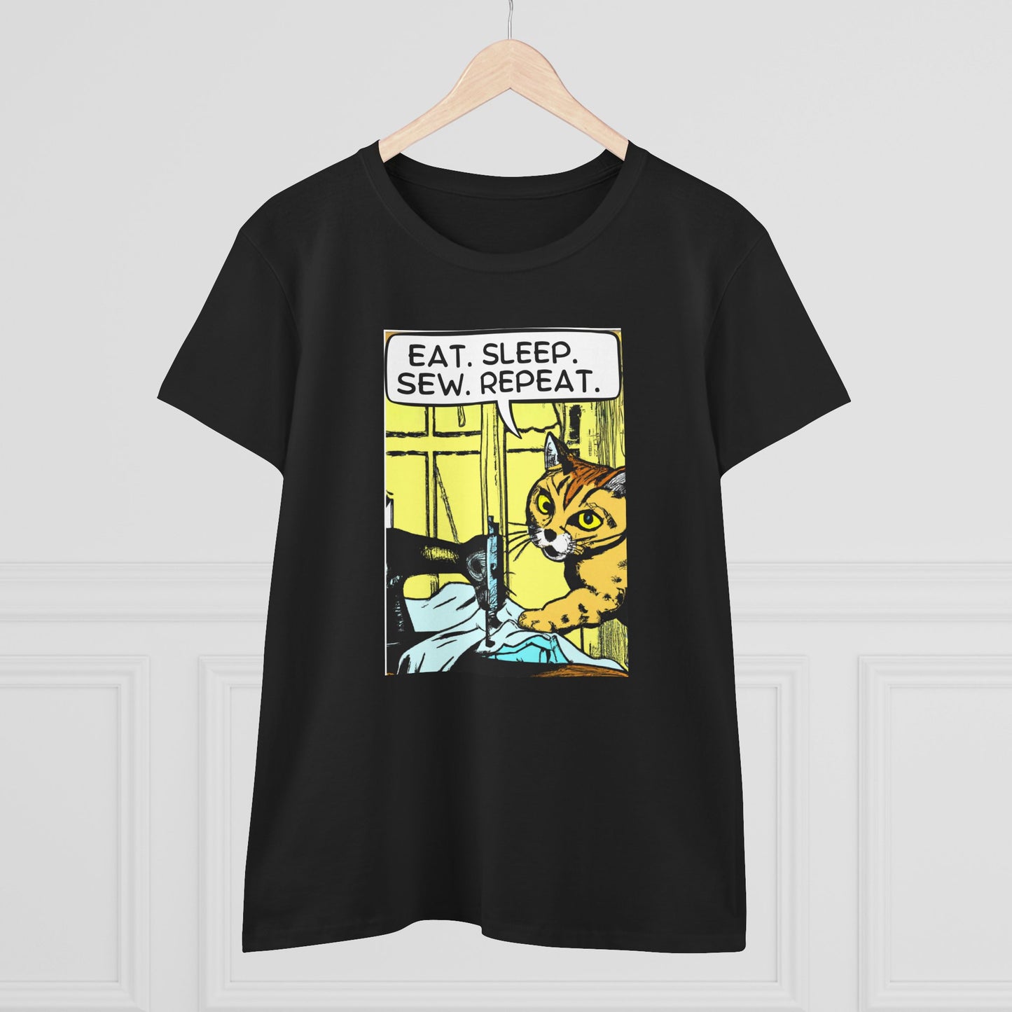 Sewing Enthusiast Cotton Tee - Eat Sleep Sew Repeat
