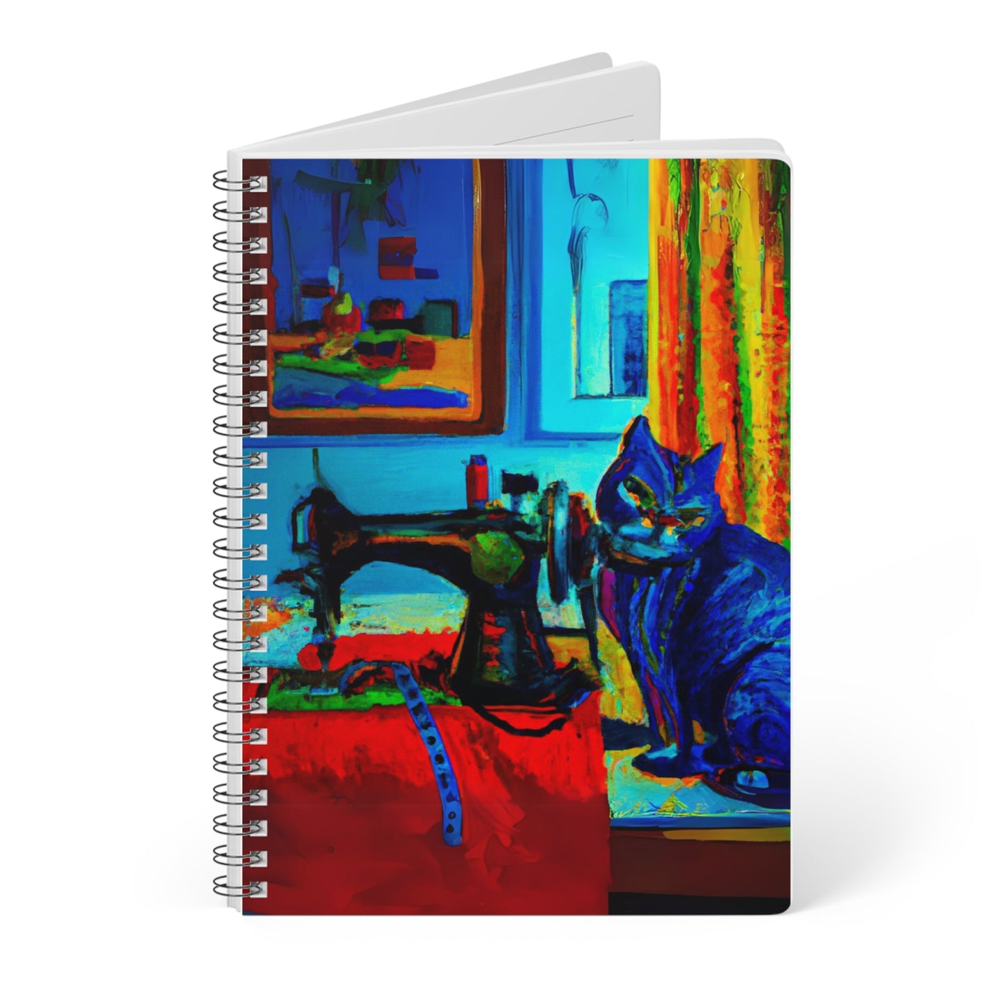 Blue Sewing Cat A5 Notebook