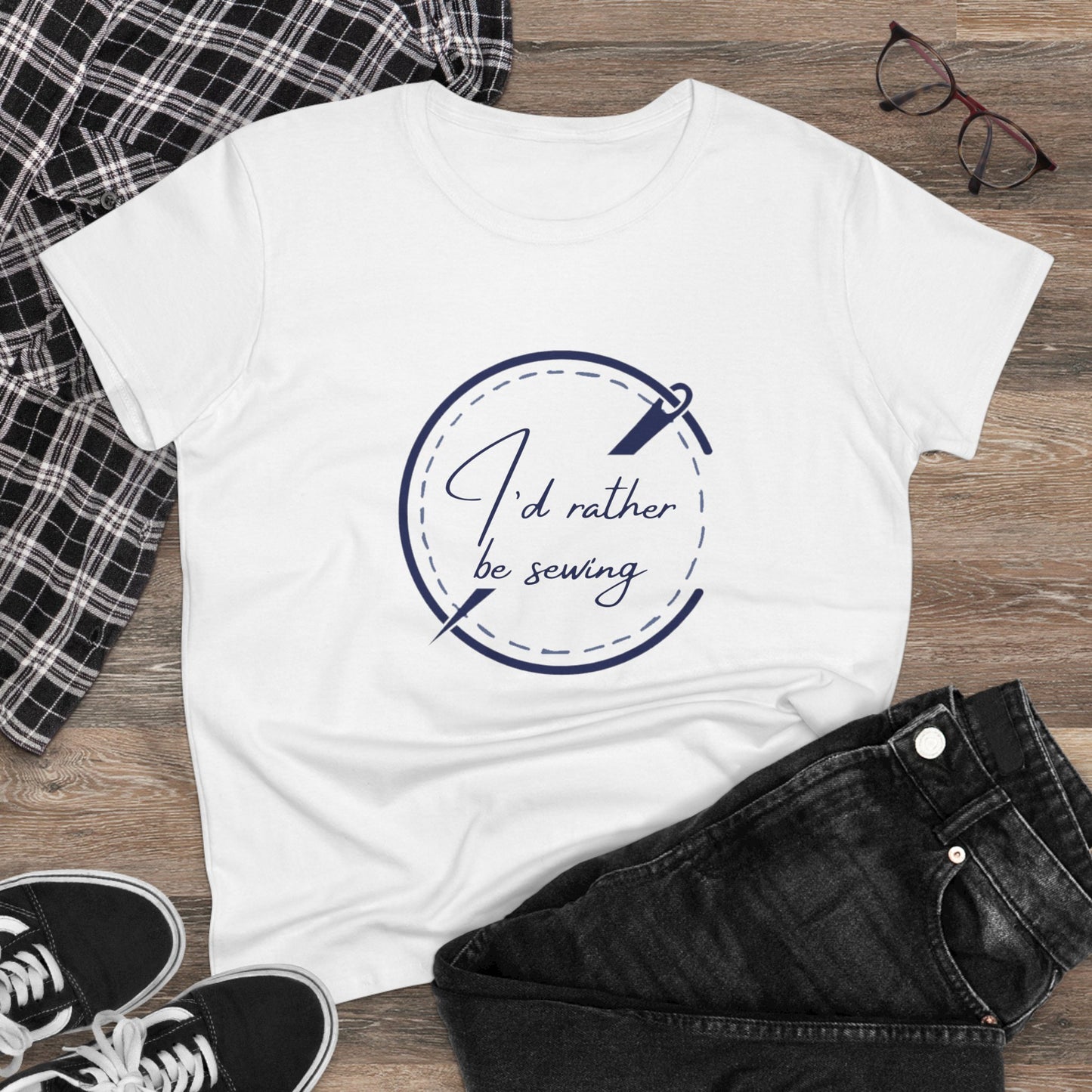 Sewing Enthusiast Tee: I'd Rather Be Sewing