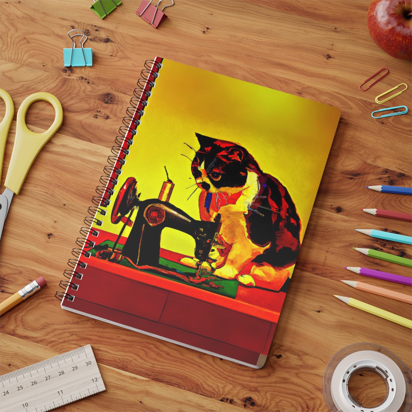 Whimsical Cat Sewing Notebook