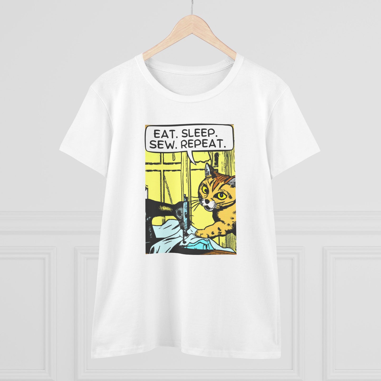 Sewing Enthusiast Cotton Tee - Eat Sleep Sew Repeat