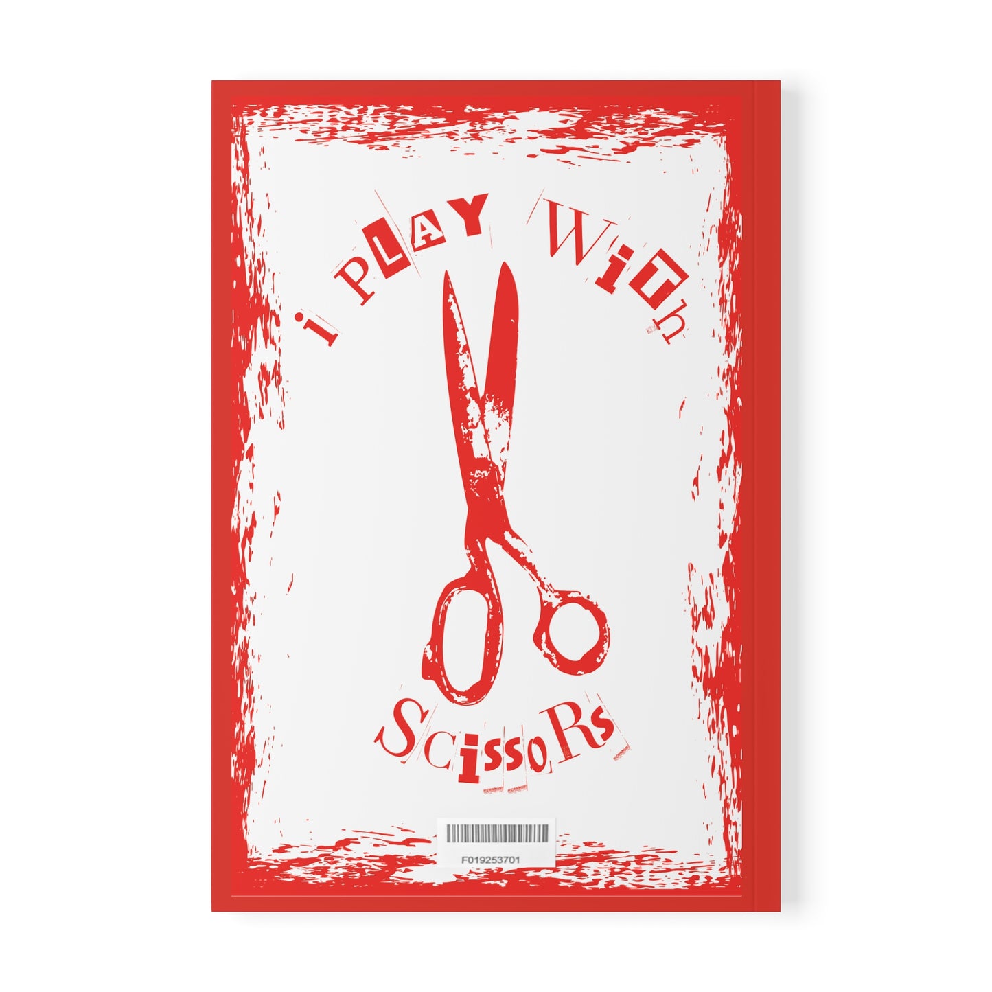I Play with Scissors Softcover Notebook Red