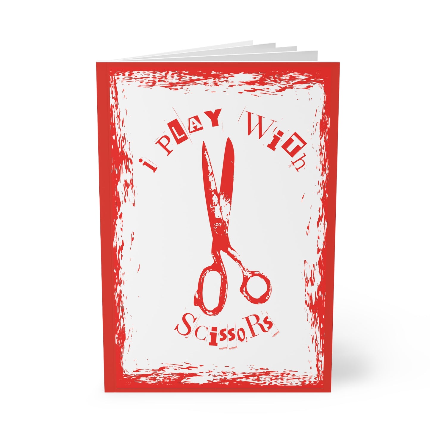 I Play with Scissors Softcover Notebook Red