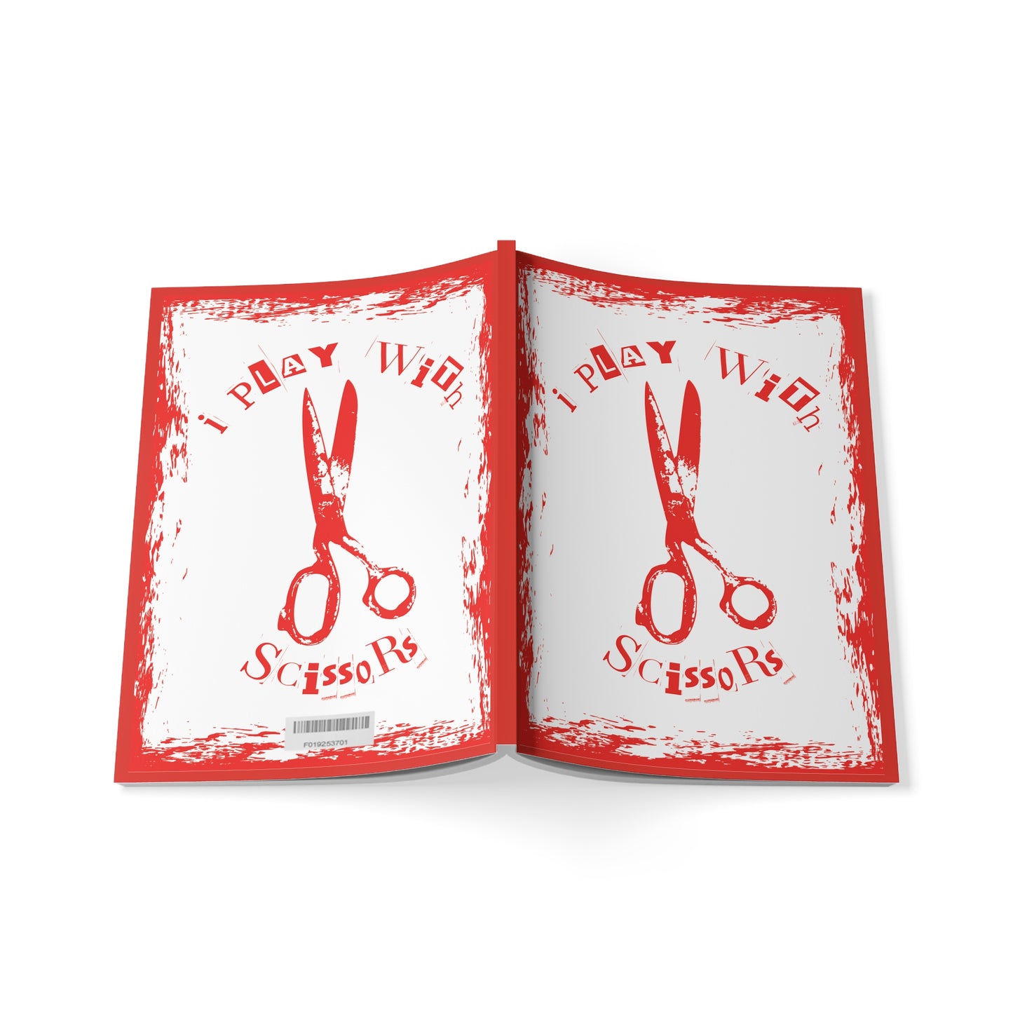 I Play with Scissors Softcover Notebook Red