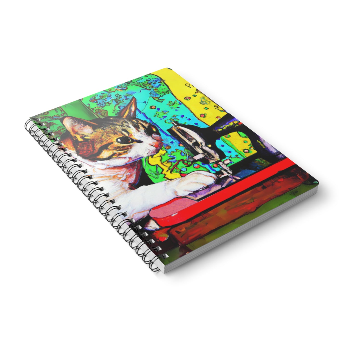 Colorful Sewing Cat Notebook
