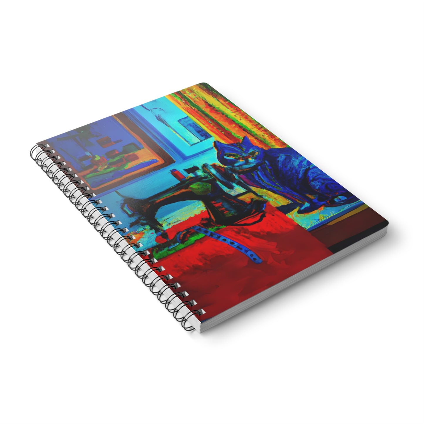 Blue Sewing Cat A5 Notebook