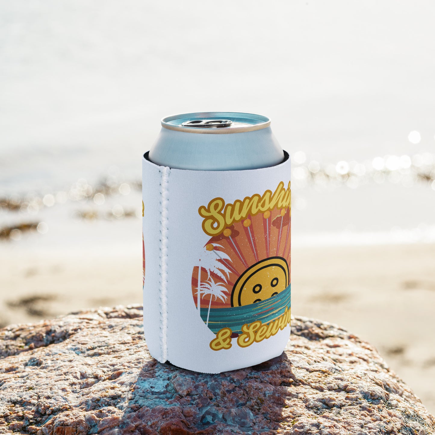 Sunshine and Sewing Can Cooler