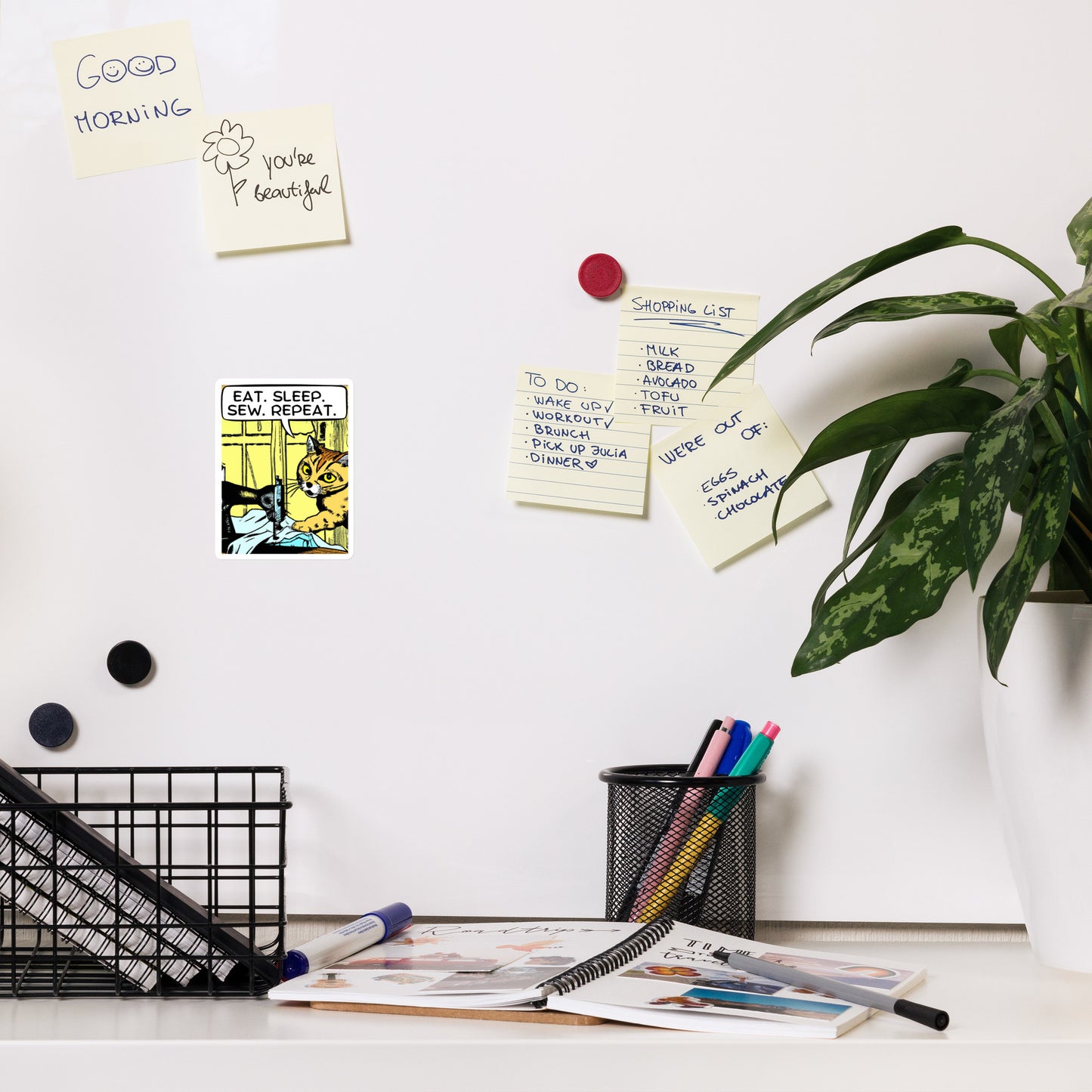 Eat. Sleep. Sew. Repeat. Magnet