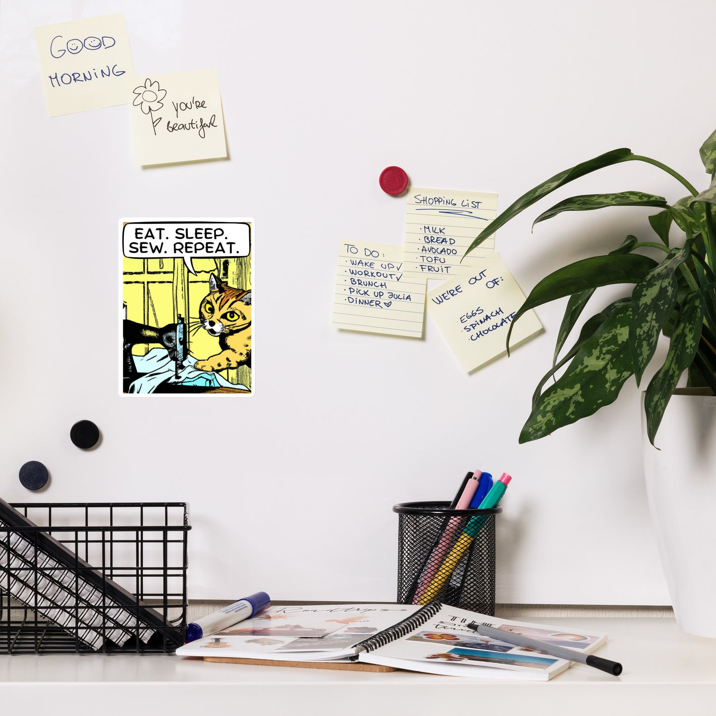 Eat. Sleep. Sew. Repeat. Magnet