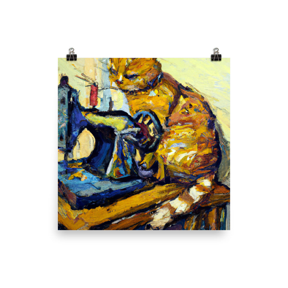 Sewing Cat 20 Poster (inches)
