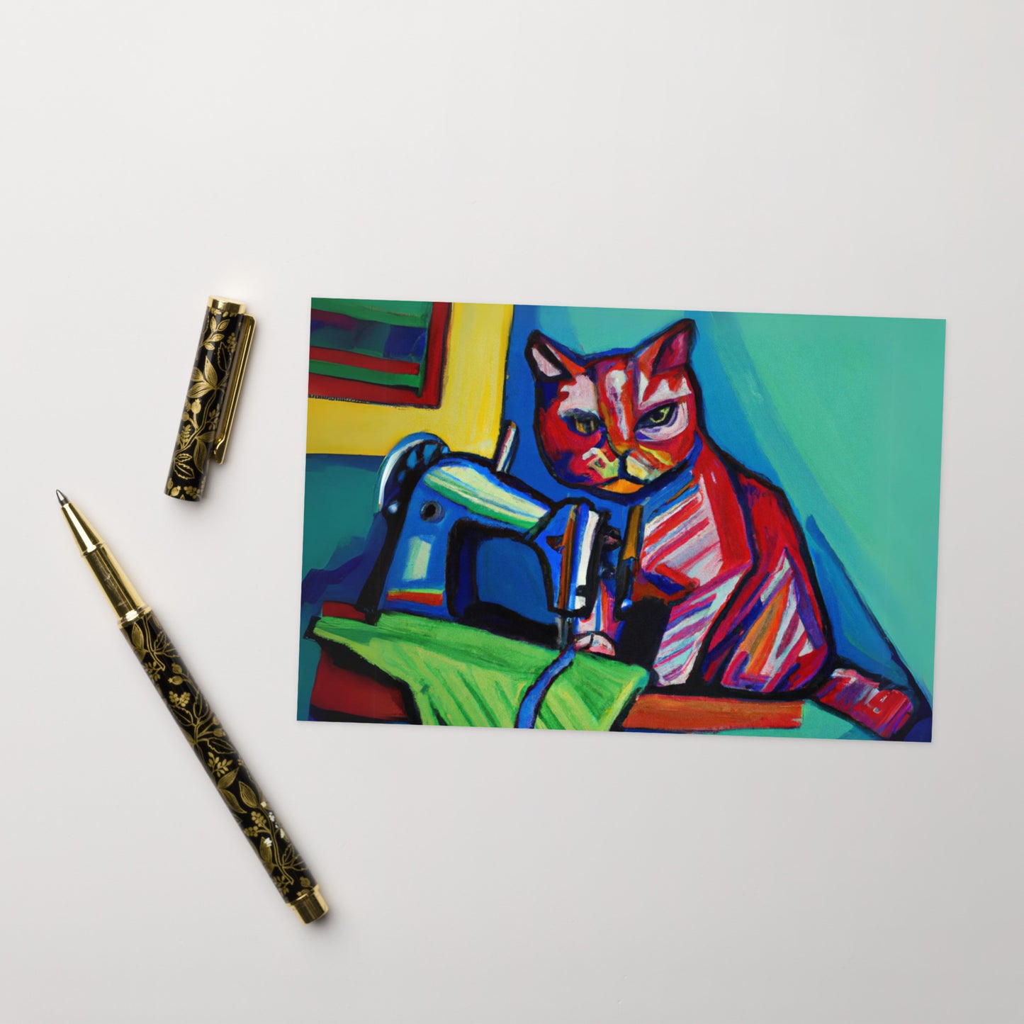 Sewing Cat 25 Blank Card