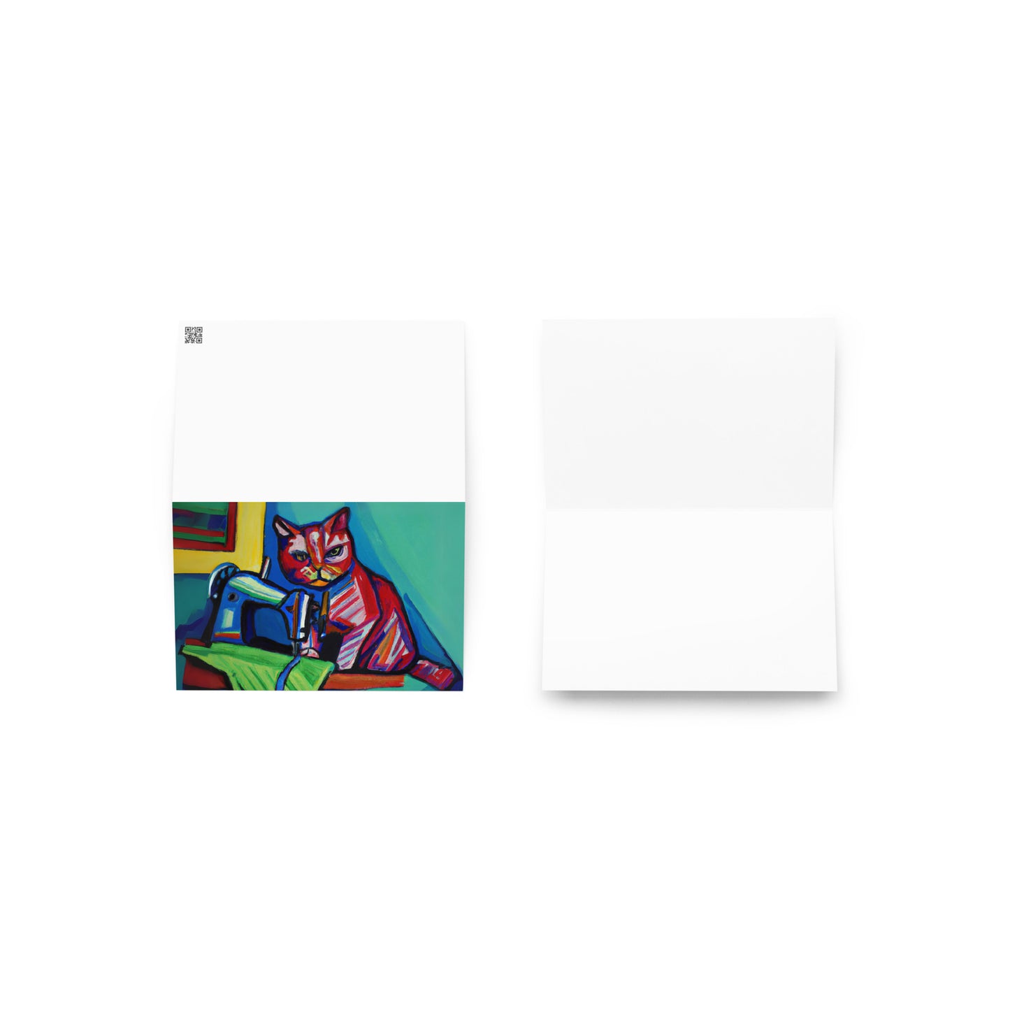 Sewing Cat 25 Blank Card