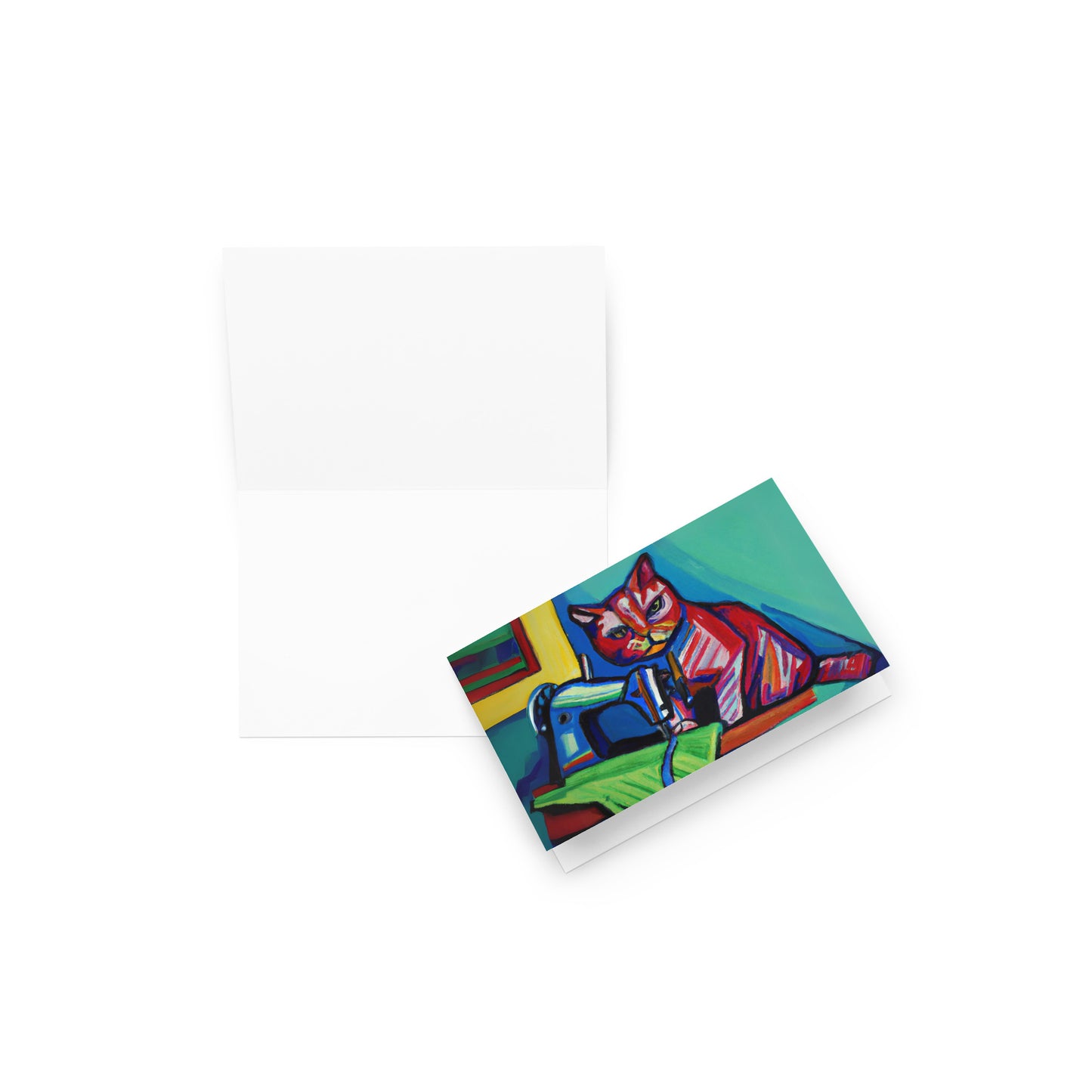Sewing Cat 25 Blank Card