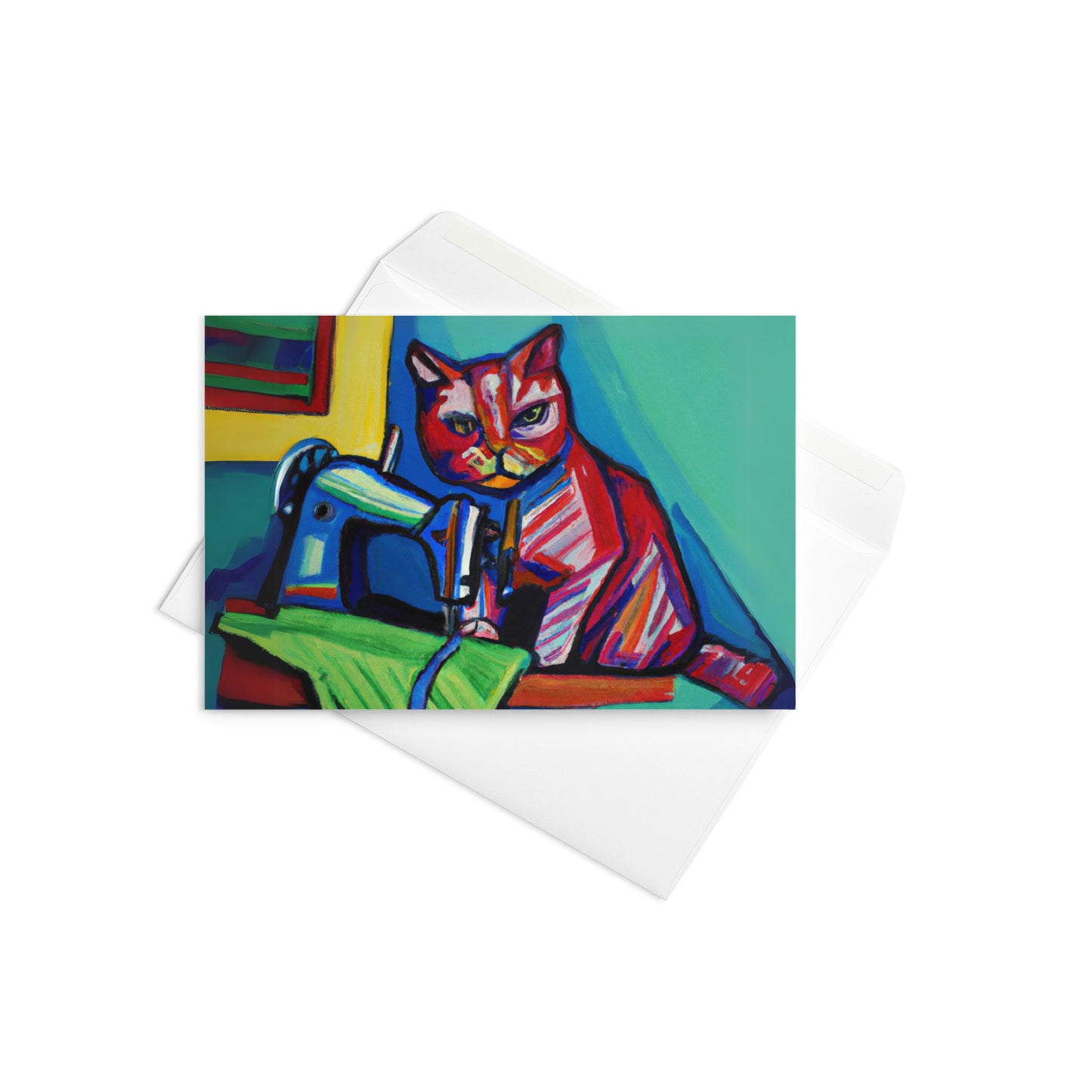 Sewing Cat 25 Blank Card