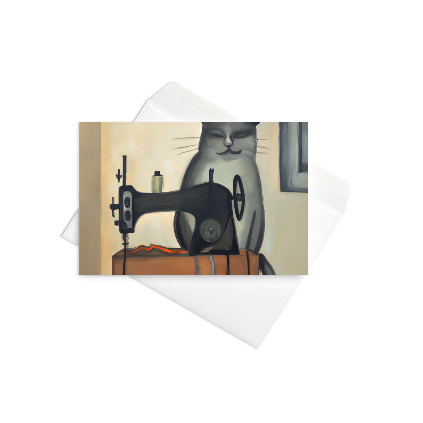 Sewing cat 16 Blank Card