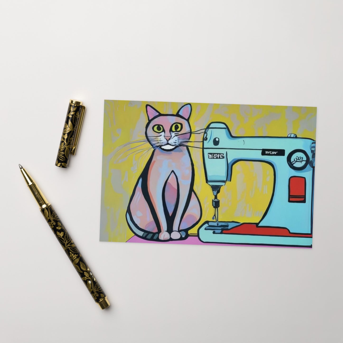 Sewing Cat 8 Blank Card