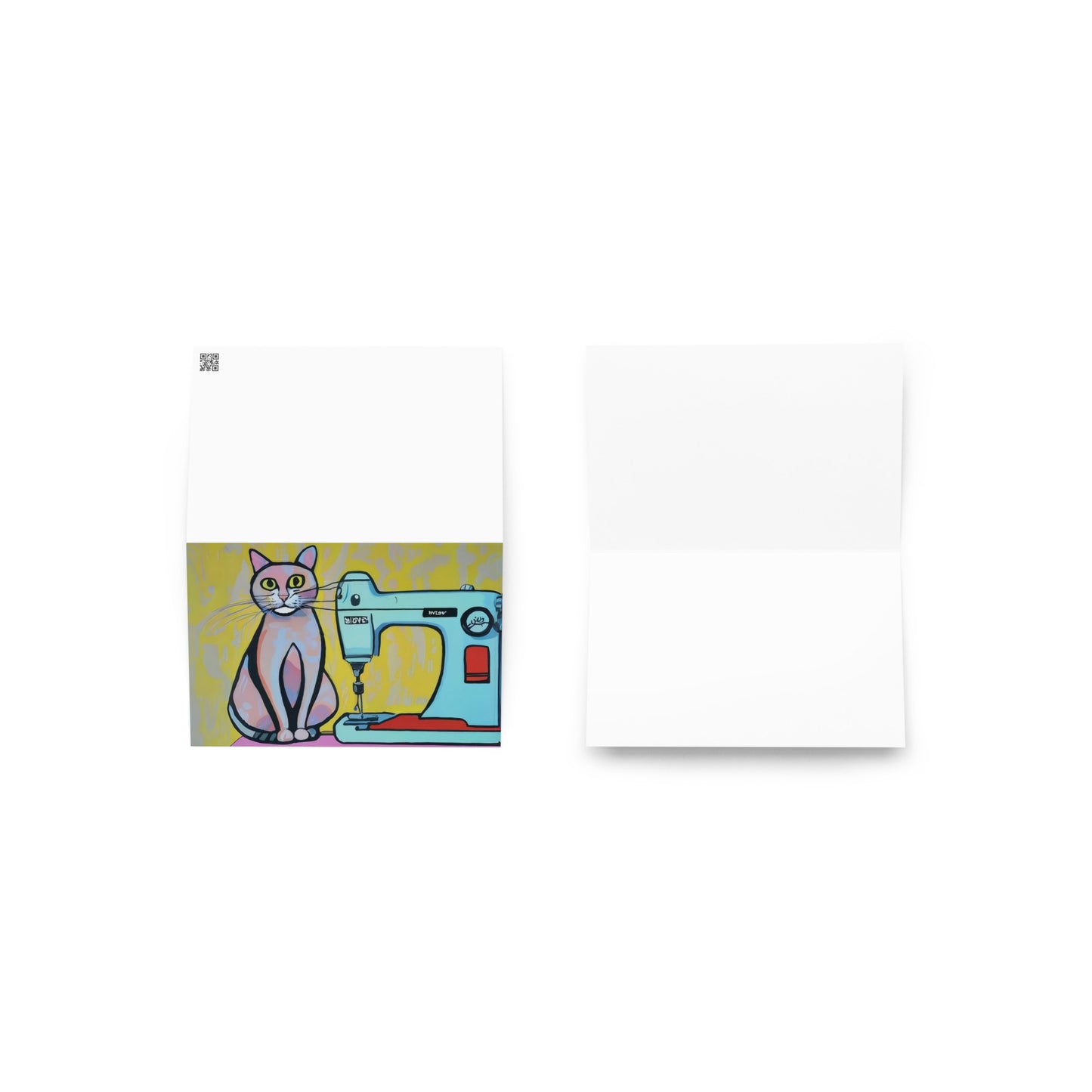 Sewing Cat 8 Blank Card