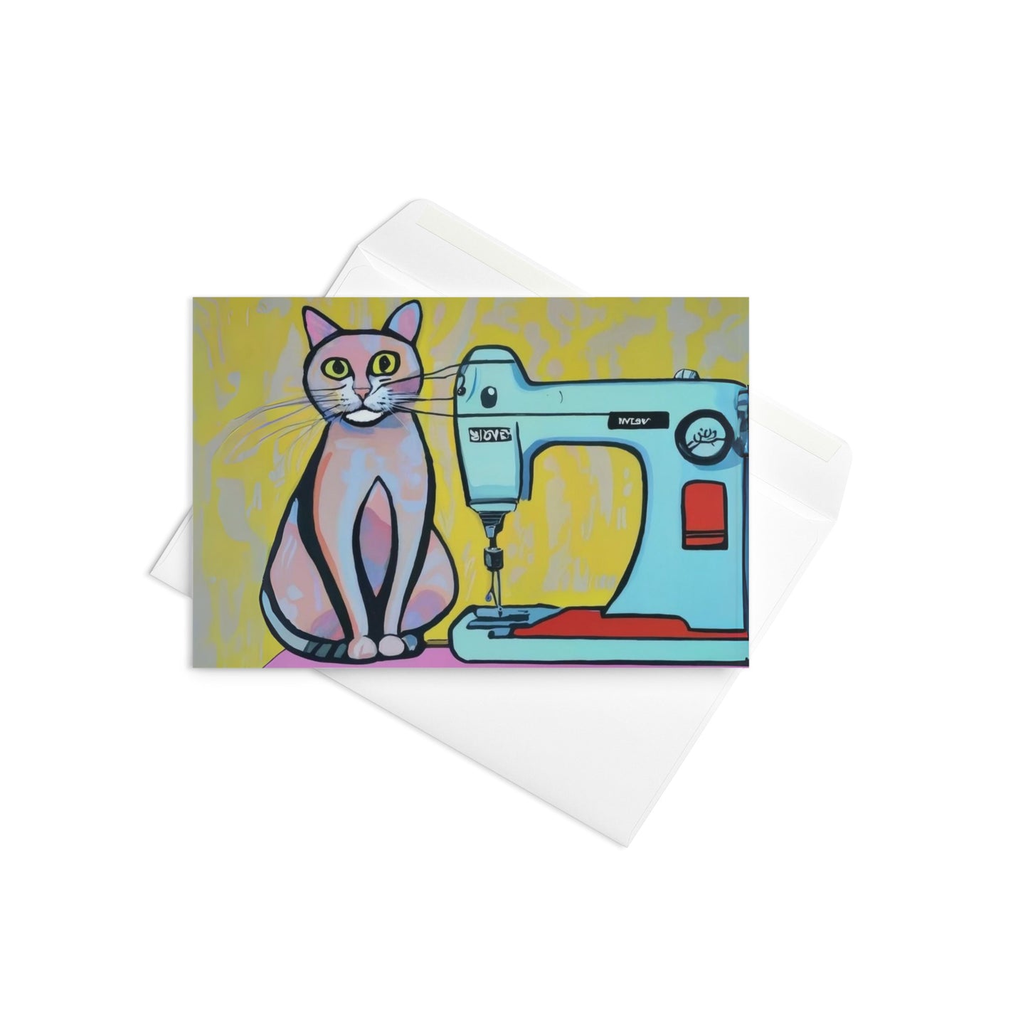 Sewing Cat 8 Blank Card