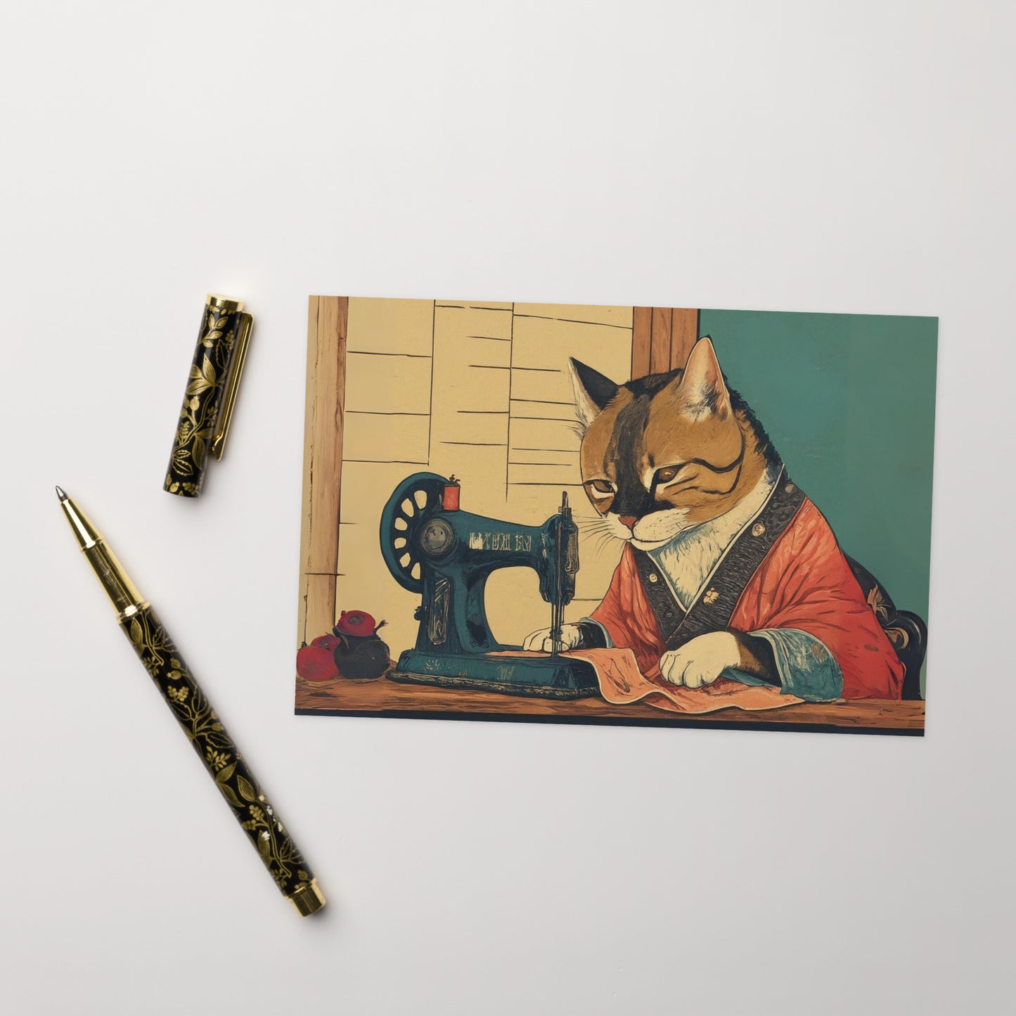 Tailor Cat Blank Card