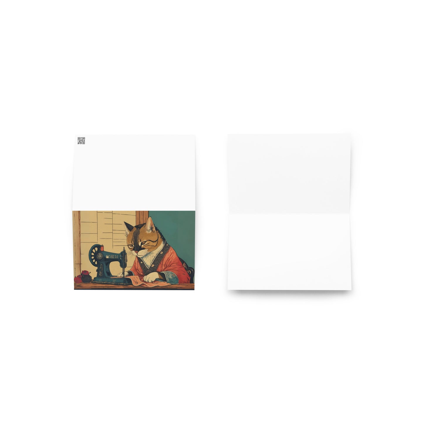 Tailor Cat Blank Card