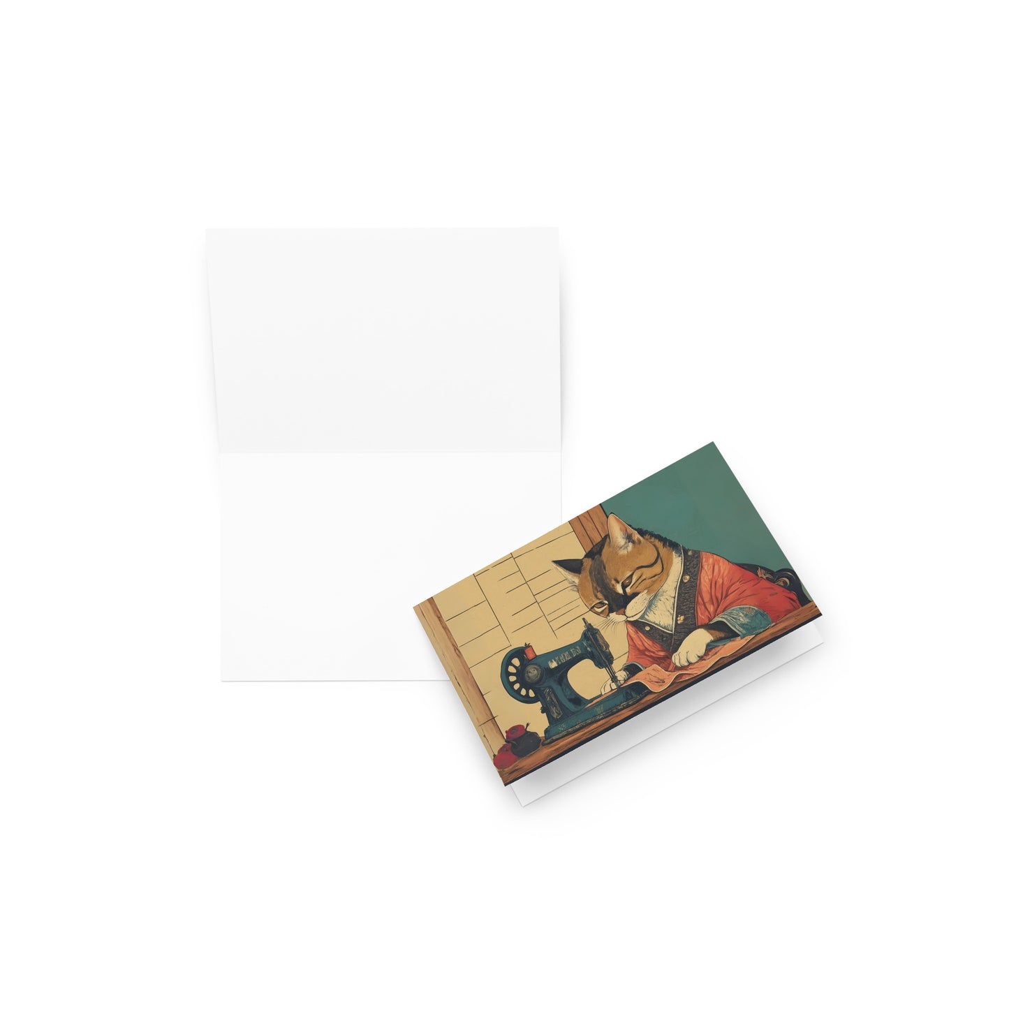 Tailor Cat Blank Card