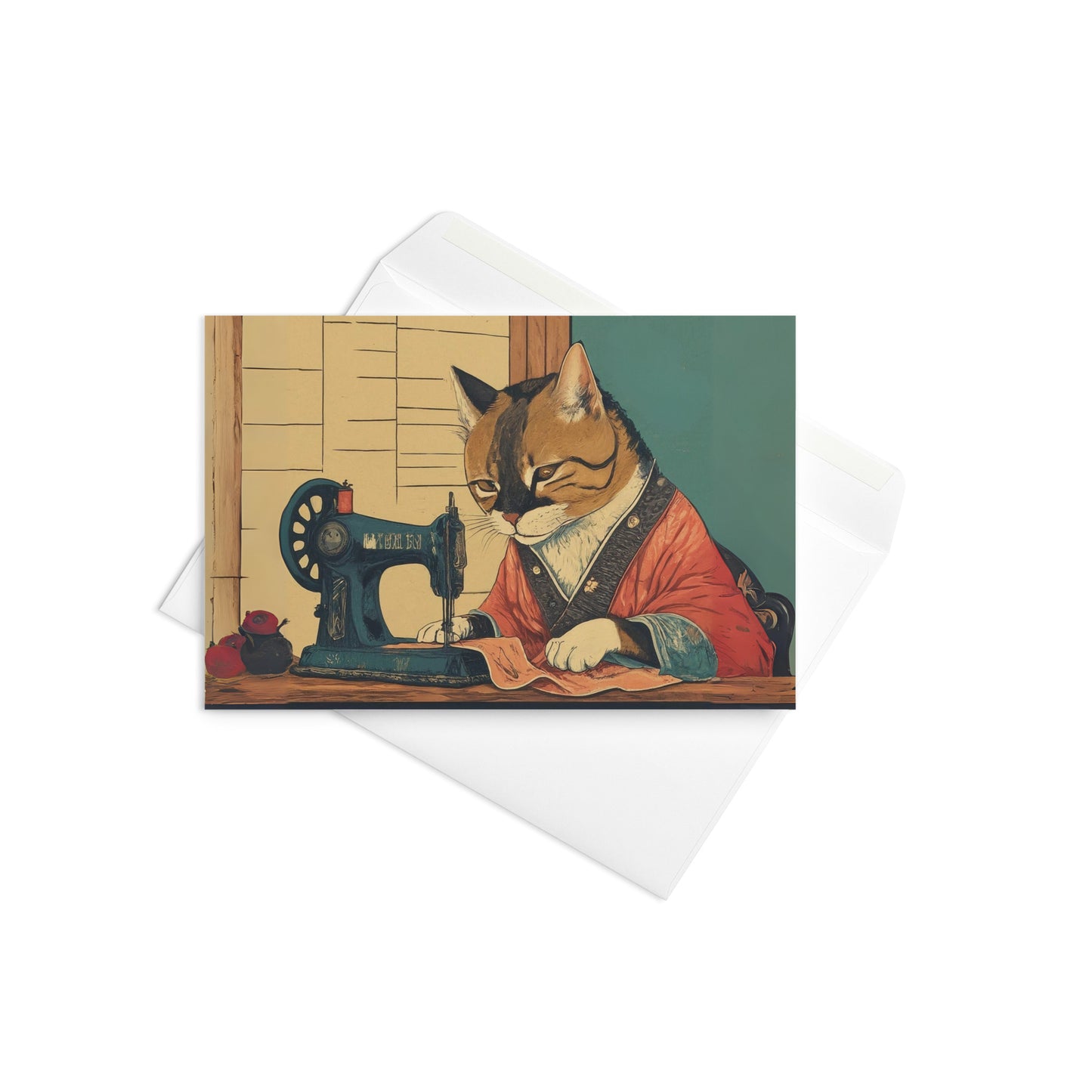 Tailor Cat Blank Card