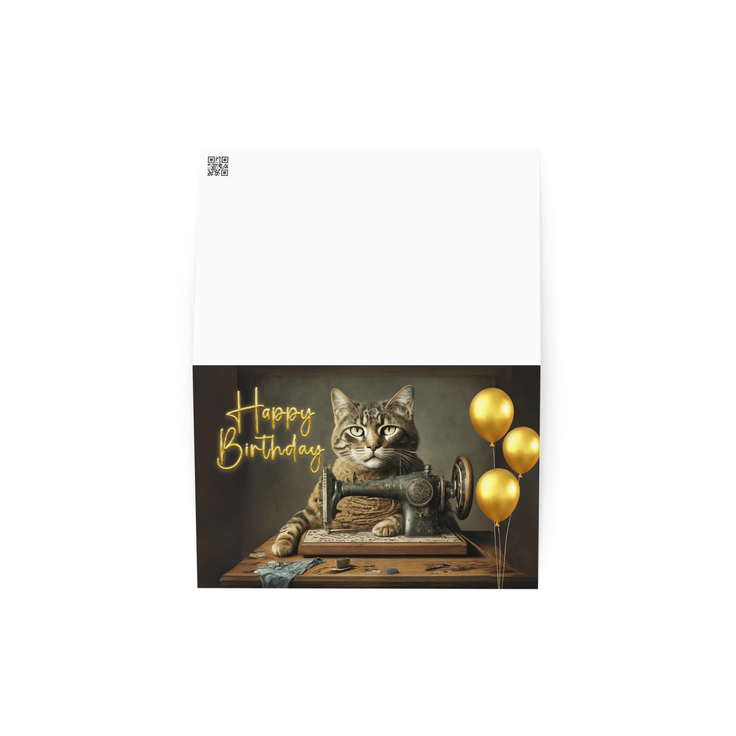 Sewing Bro Gold Birthday Card