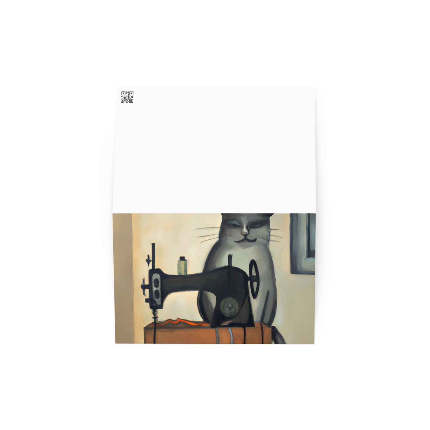 Sewing cat 16 Blank Card
