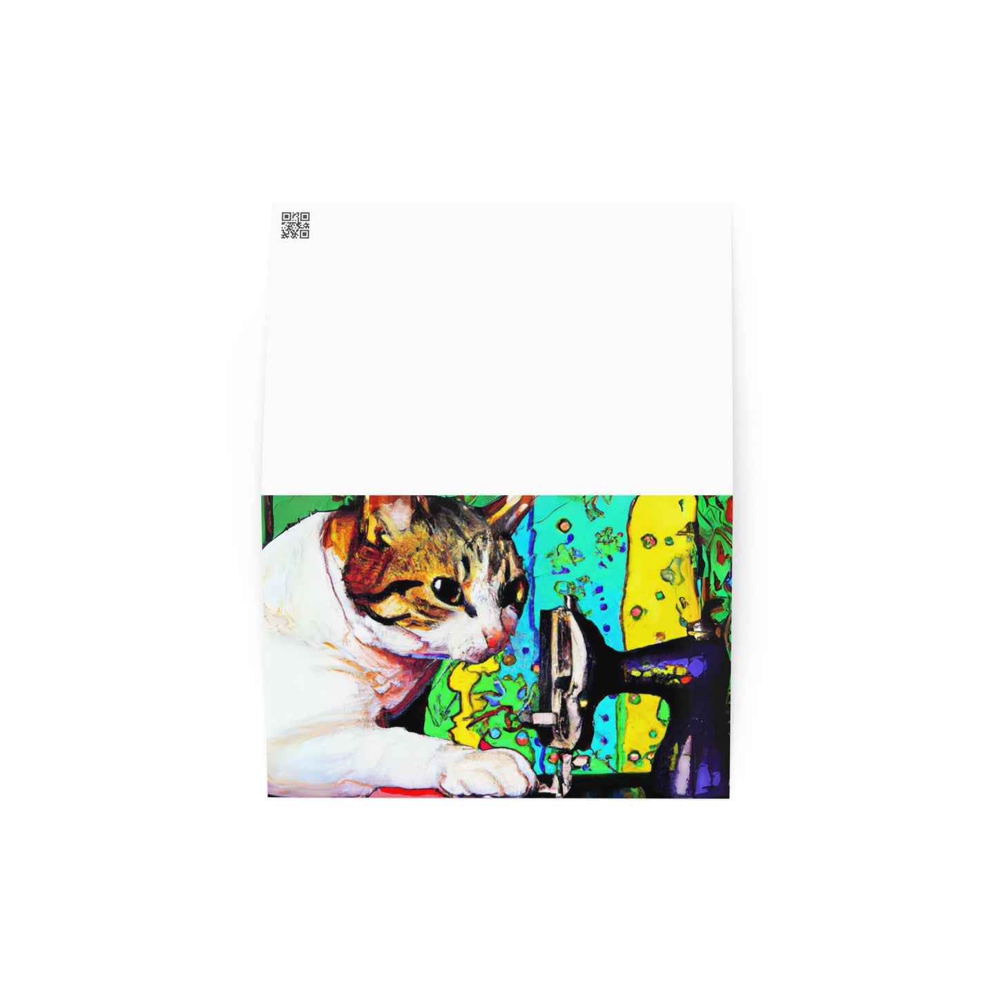 Sewing Cat 22 Blank Card
