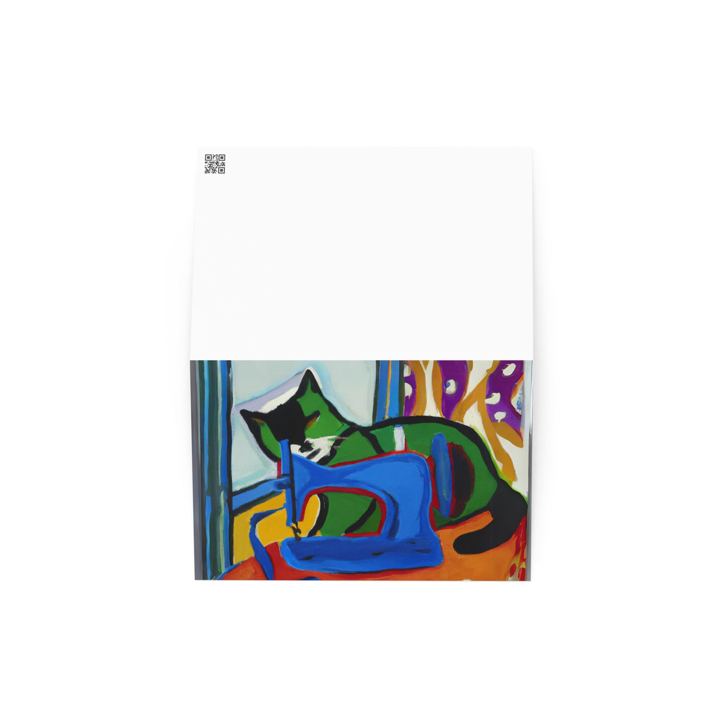 Sewing Cat 15 Blank Card