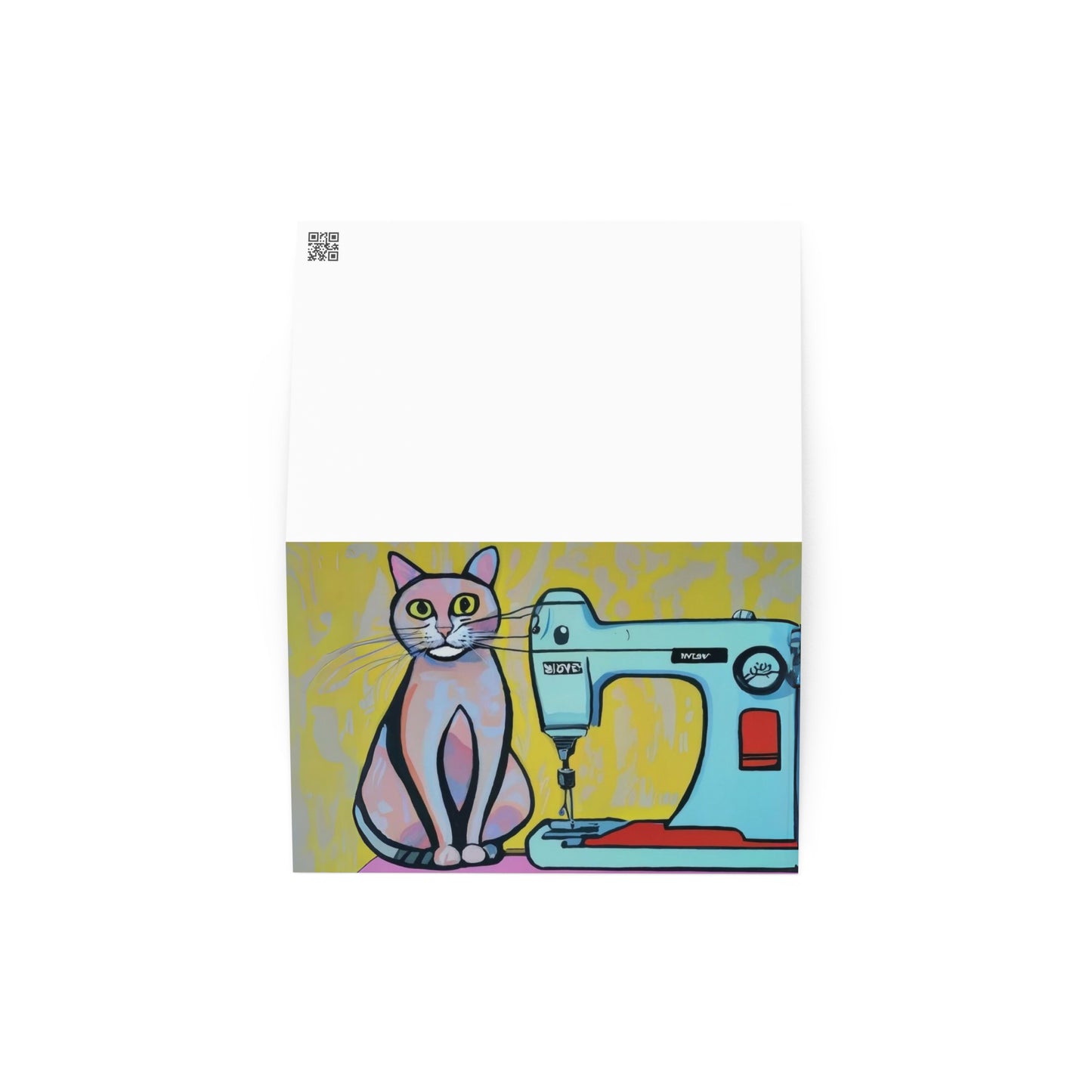 Sewing Cat 8 Blank Card