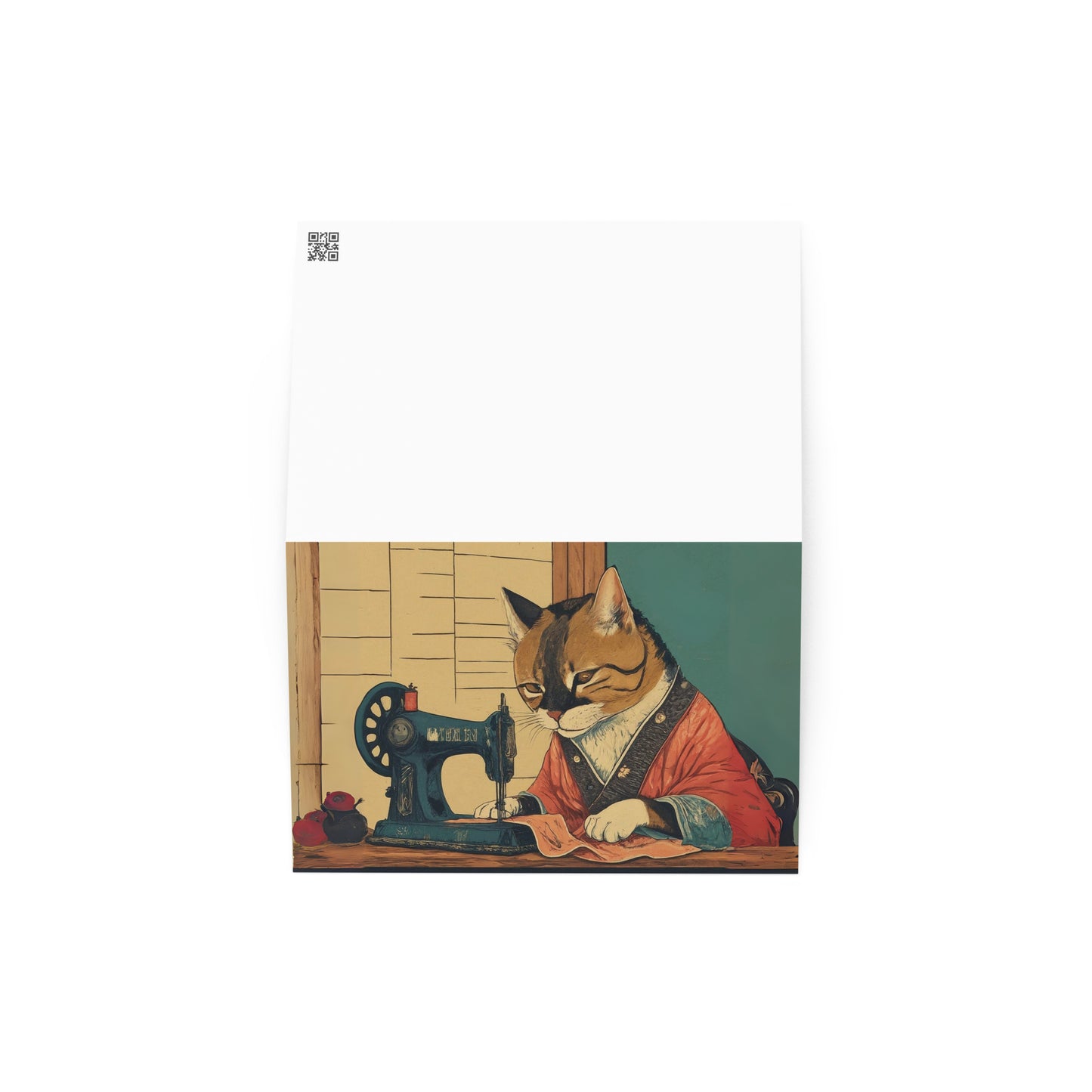 Tailor Cat Blank Card