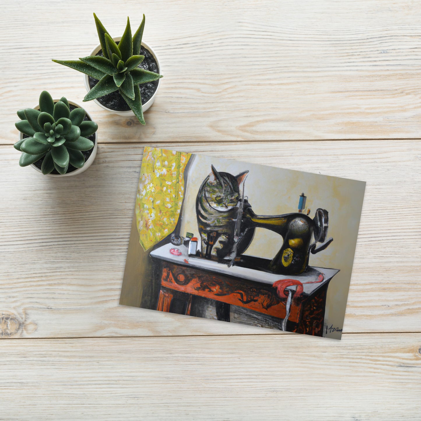 Sewing Cats Greeting card, birthday card for sewing enthusiast, teacher appreciation card, thank you card for cat loving friend