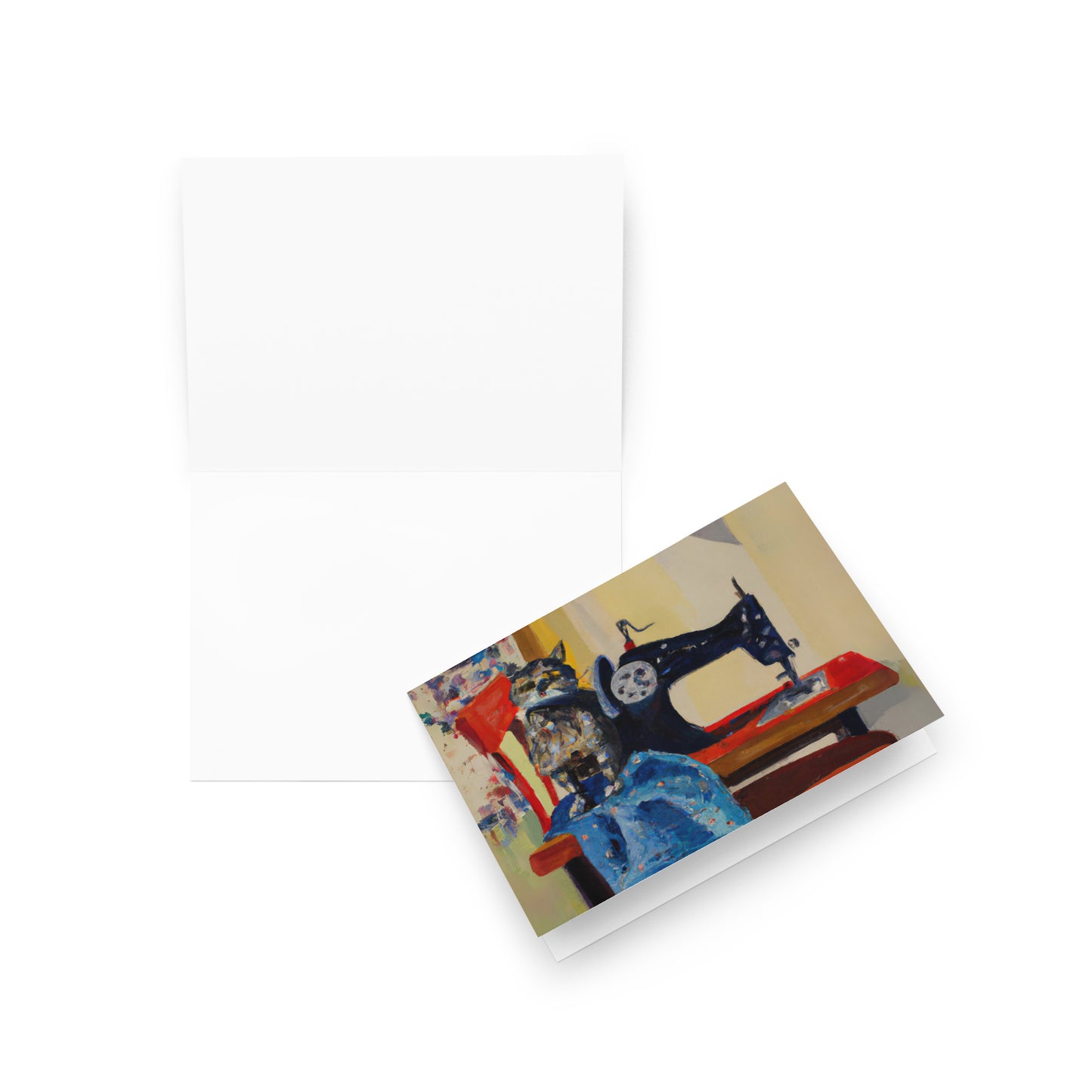 Sewing Cats Greeting card, birthday card for sewing enthusiast, teacher appreciation card, thank you card for cat loving friend