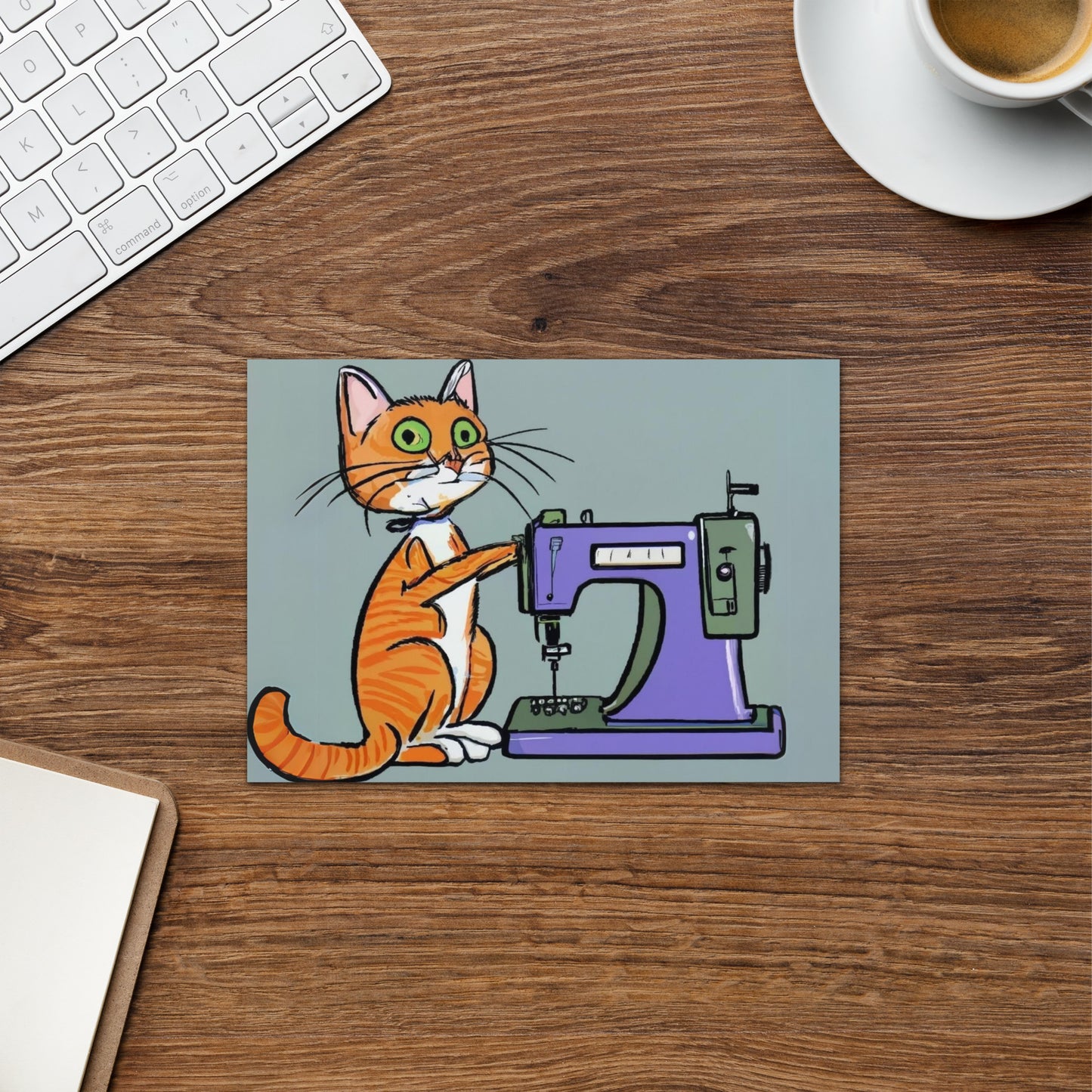 Sewing Cats Greeting card, birthday card for sewing enthusiast, teacher appreciation card, thank you card for cat loving friend