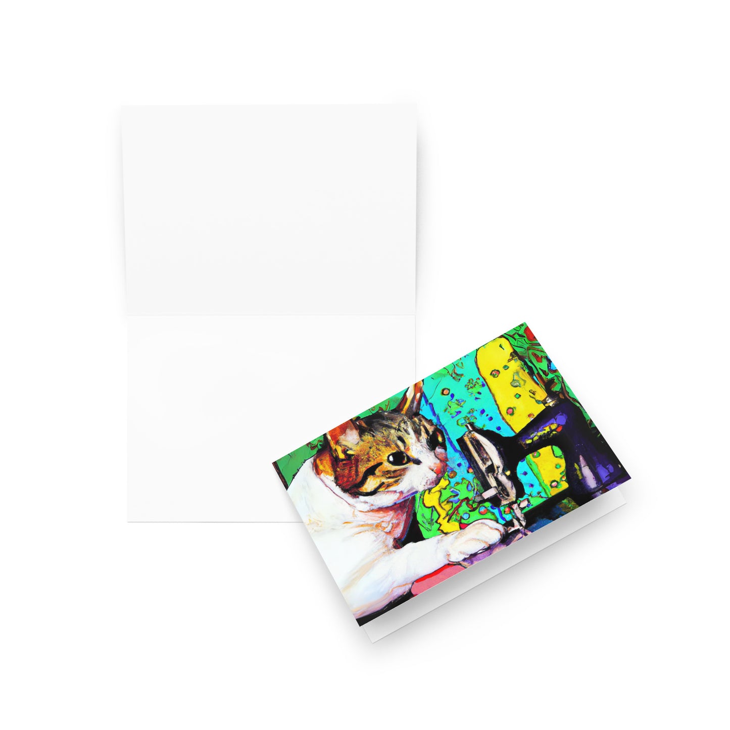 Sewing Cats 22 Greeting card, birthday card for sewing enthusiast, teacher appreciation card, thank you card for cat loving friend