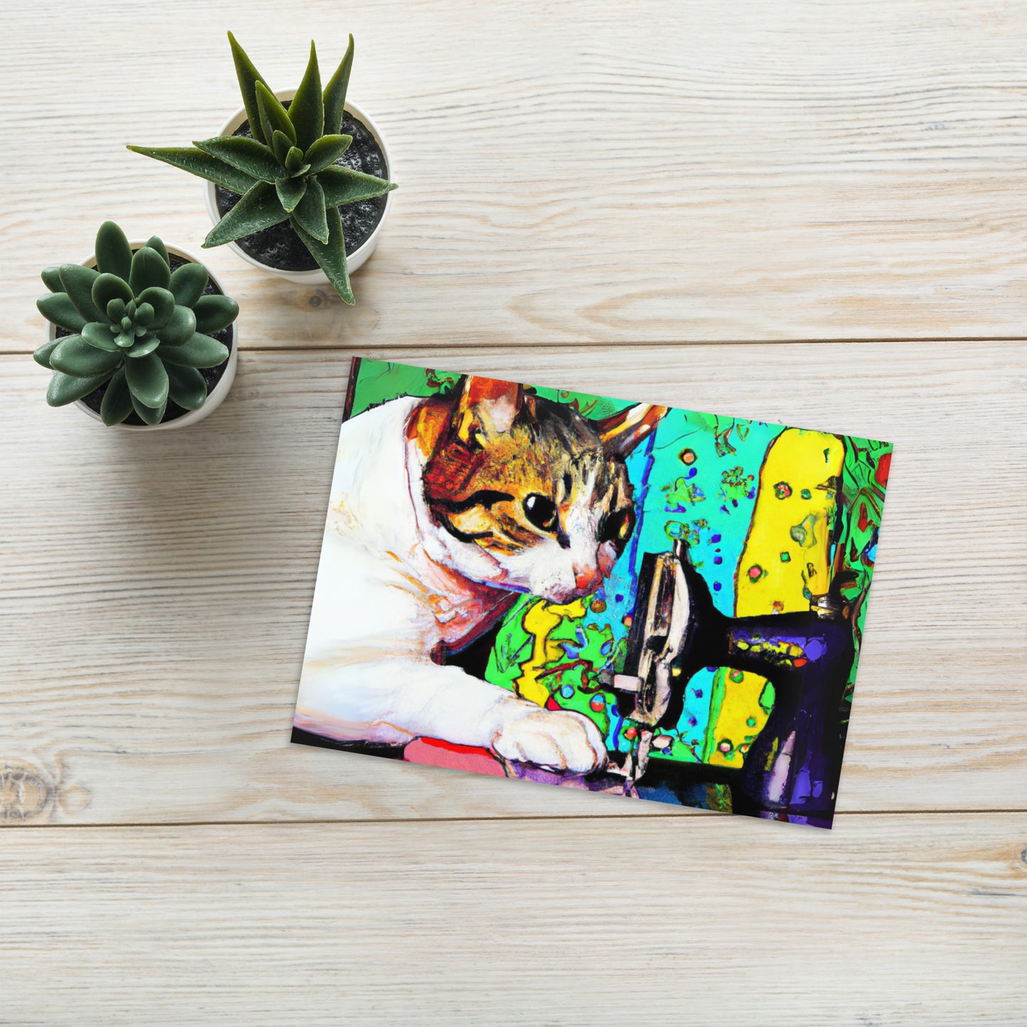 Sewing Cats 22 Greeting card, birthday card for sewing enthusiast, teacher appreciation card, thank you card for cat loving friend