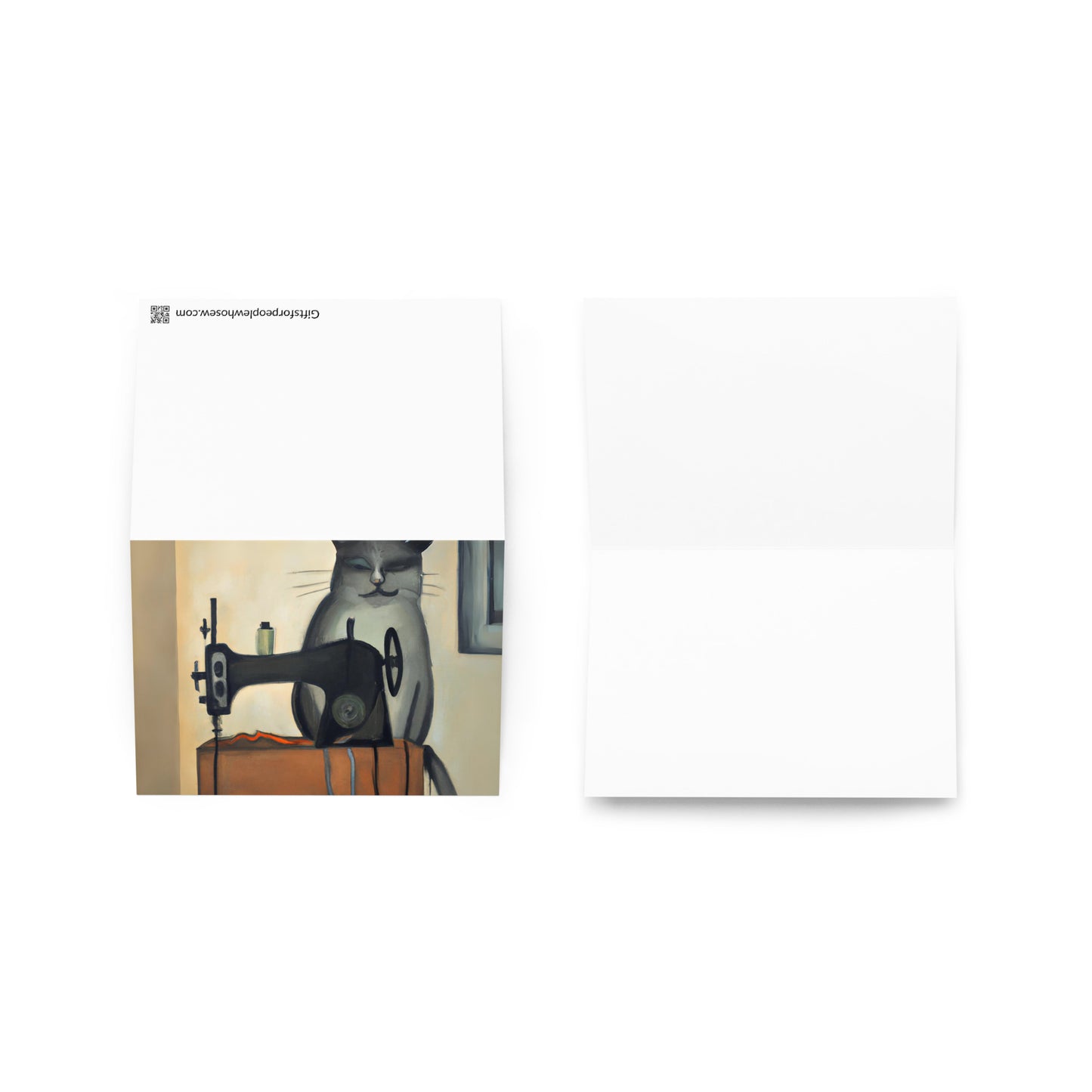 Greeting Card for any occasions with "sewing cat" design - perfect gift for people who love to sew