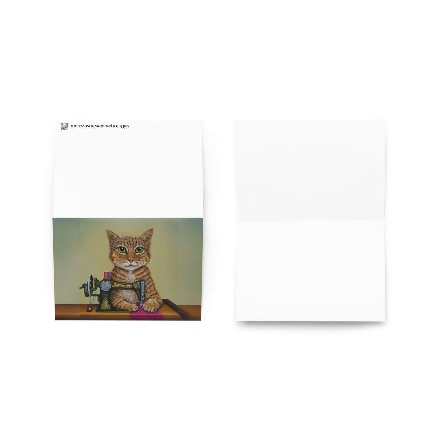 Sewing Cat 26 Greeting Card