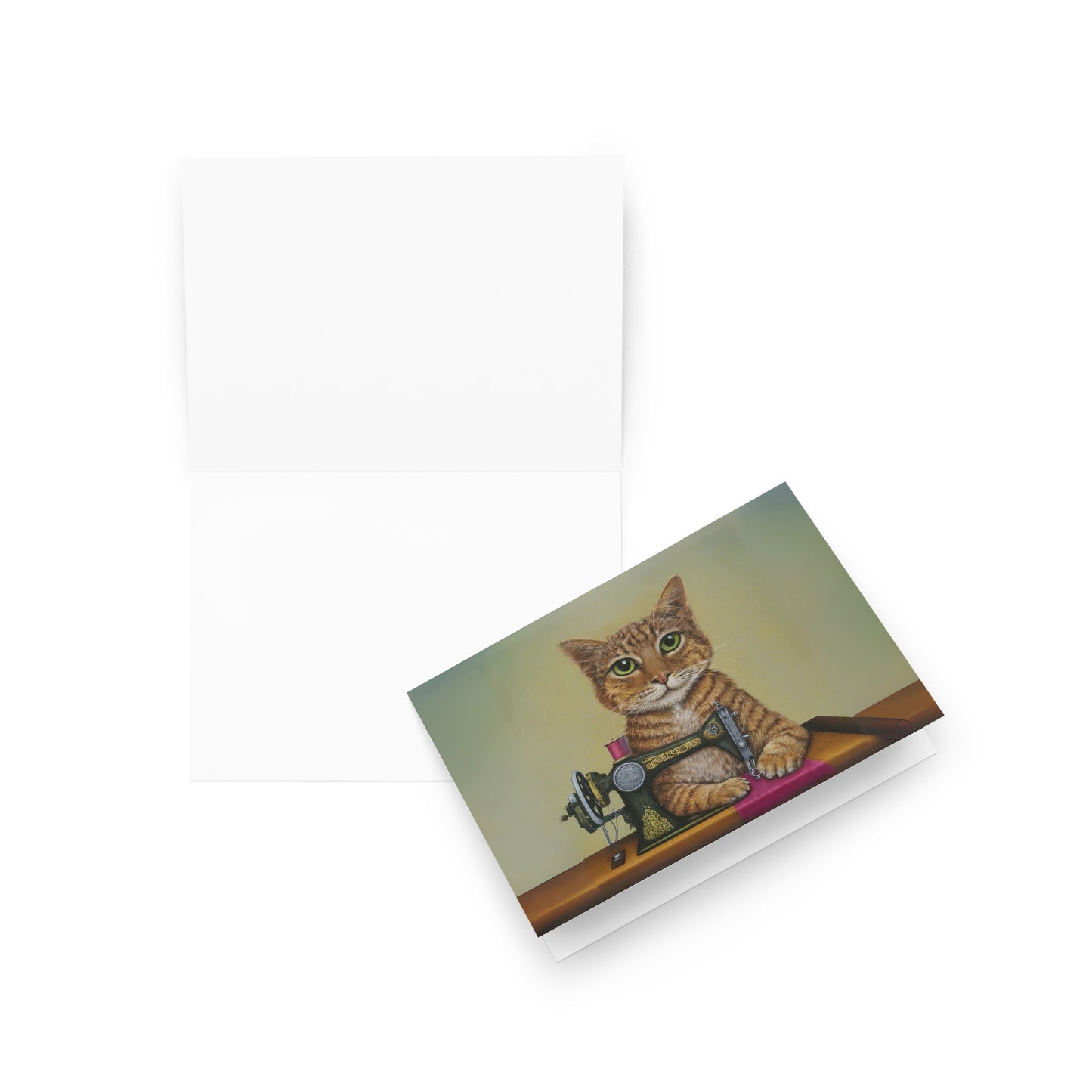 Sewing Cat 26 Greeting Card