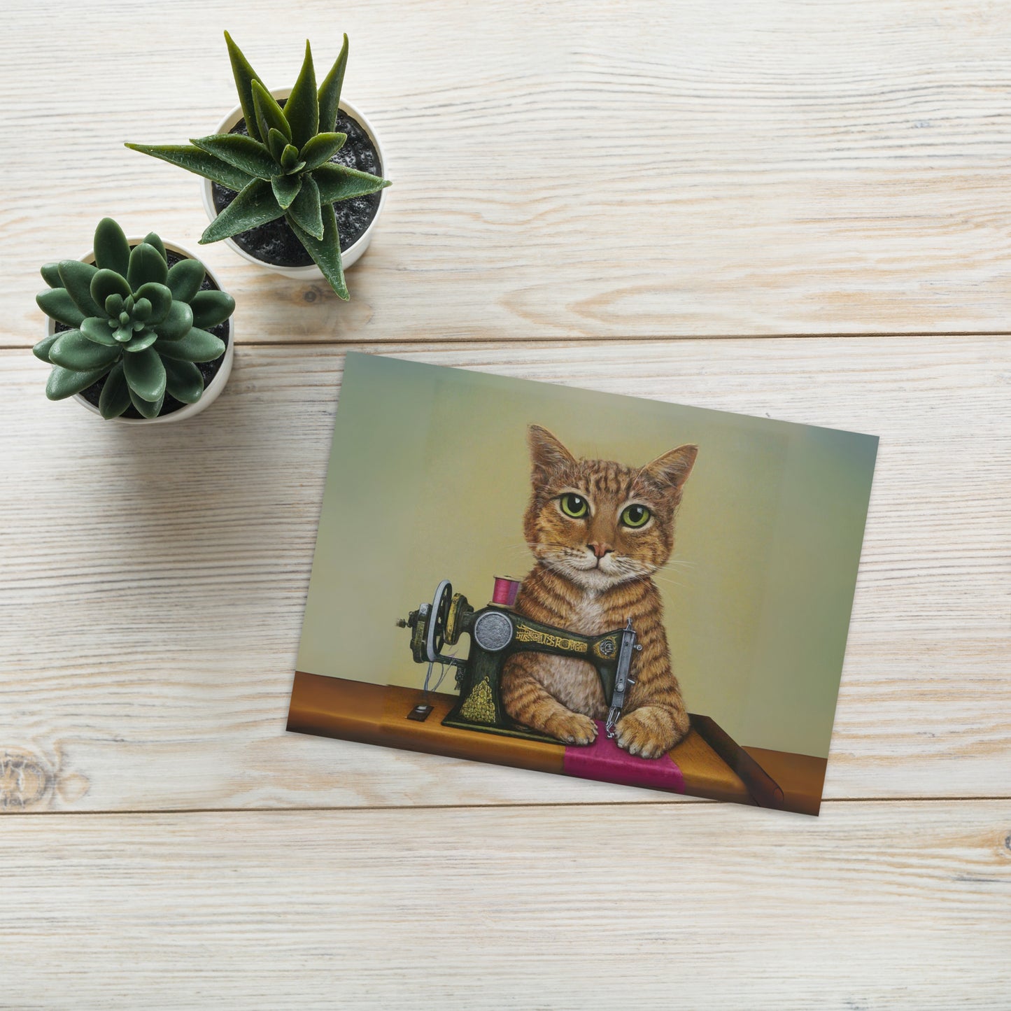 Sewing Cat 26 Greeting Card