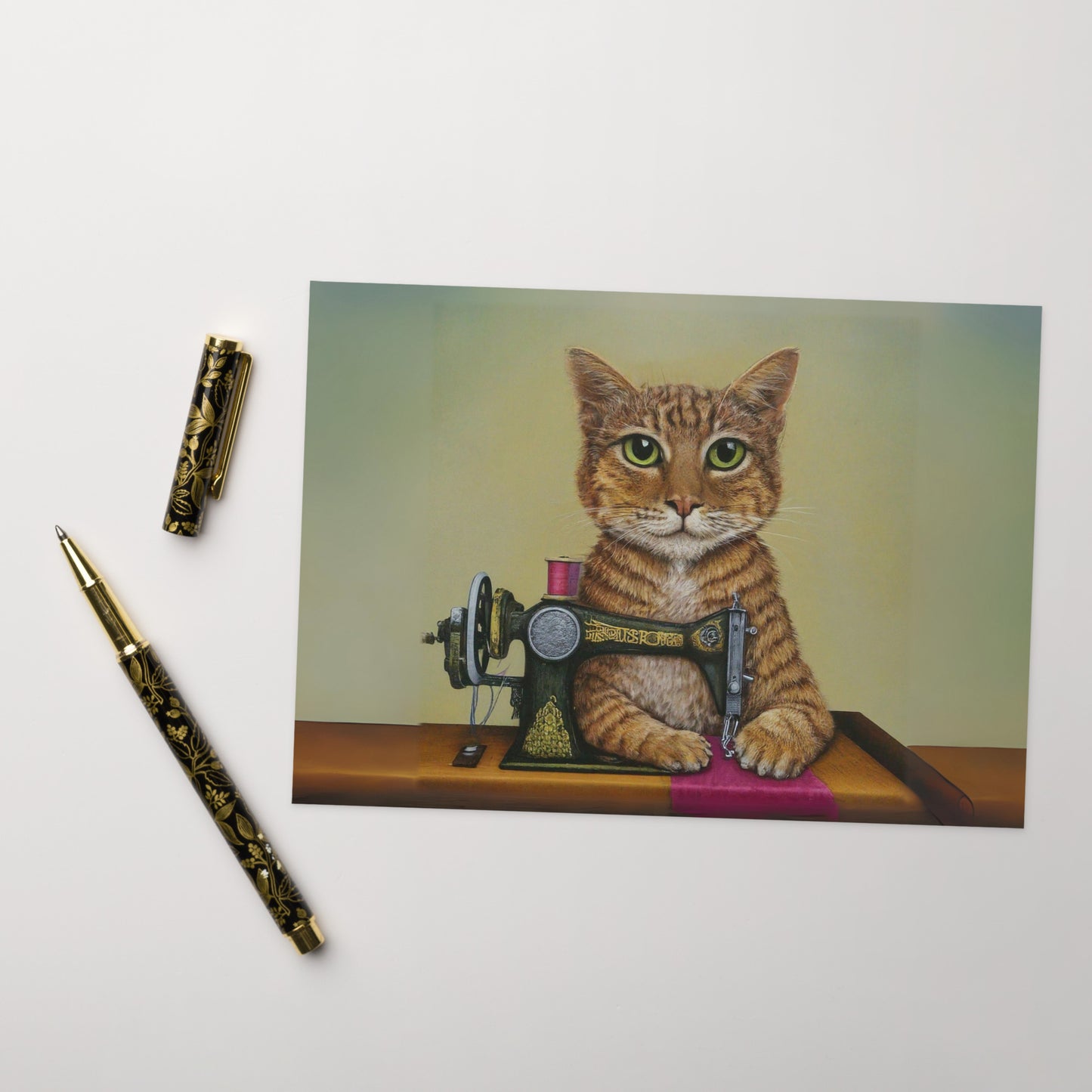 Sewing Cat 26 Greeting Card