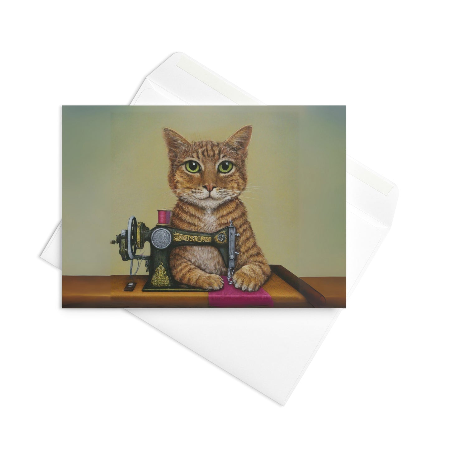 Sewing Cat 26 Greeting Card