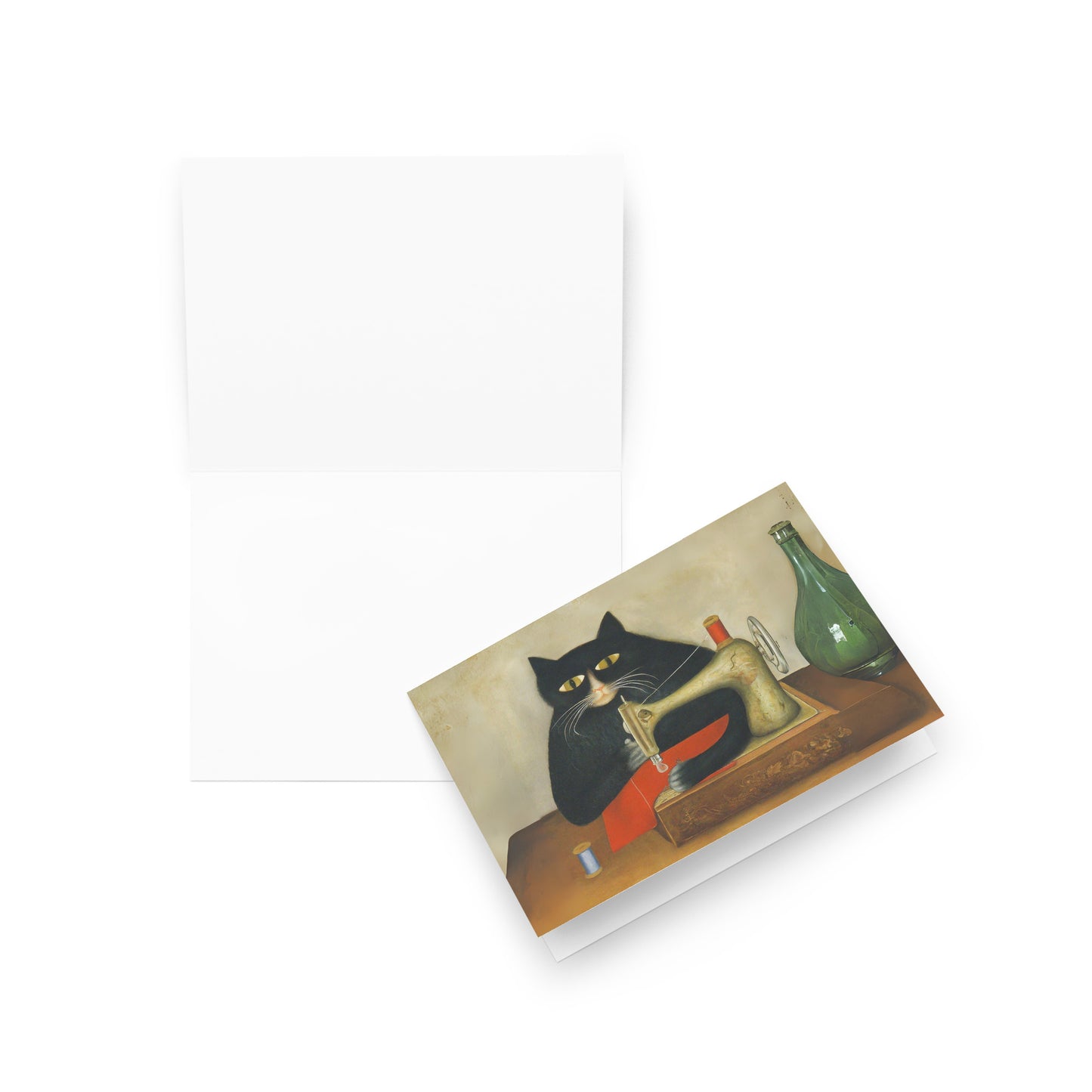 Sewing Cat 27 Greeting Card