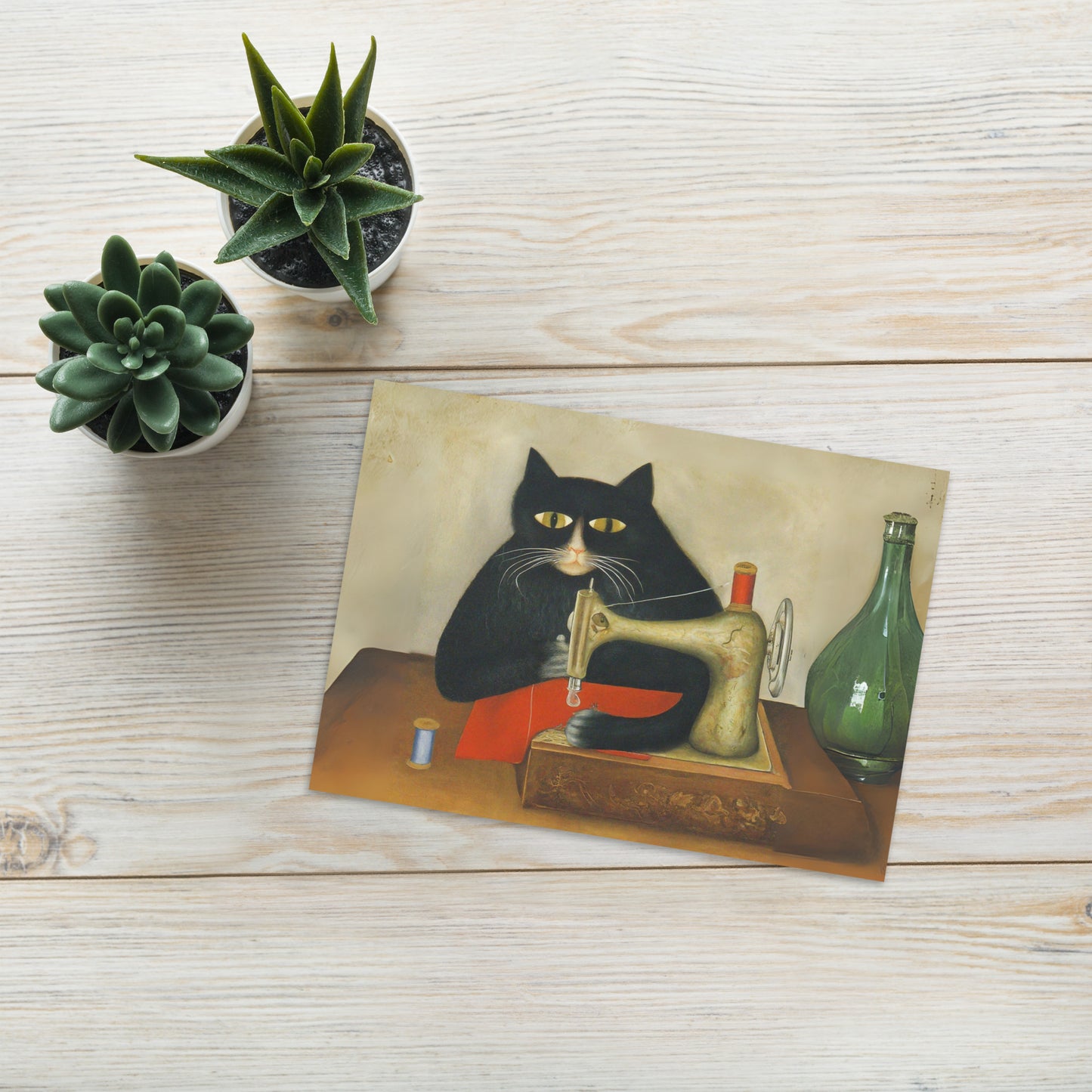 Sewing Cat 27 Greeting Card