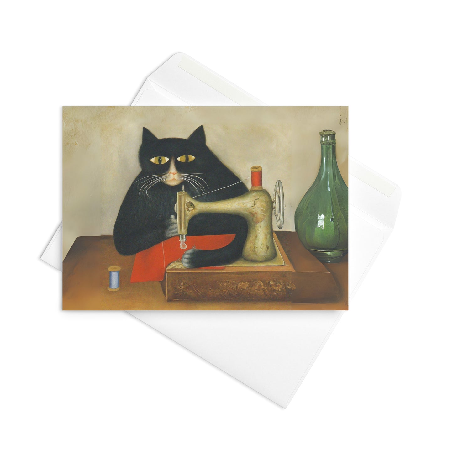 Sewing Cat 27 Greeting Card